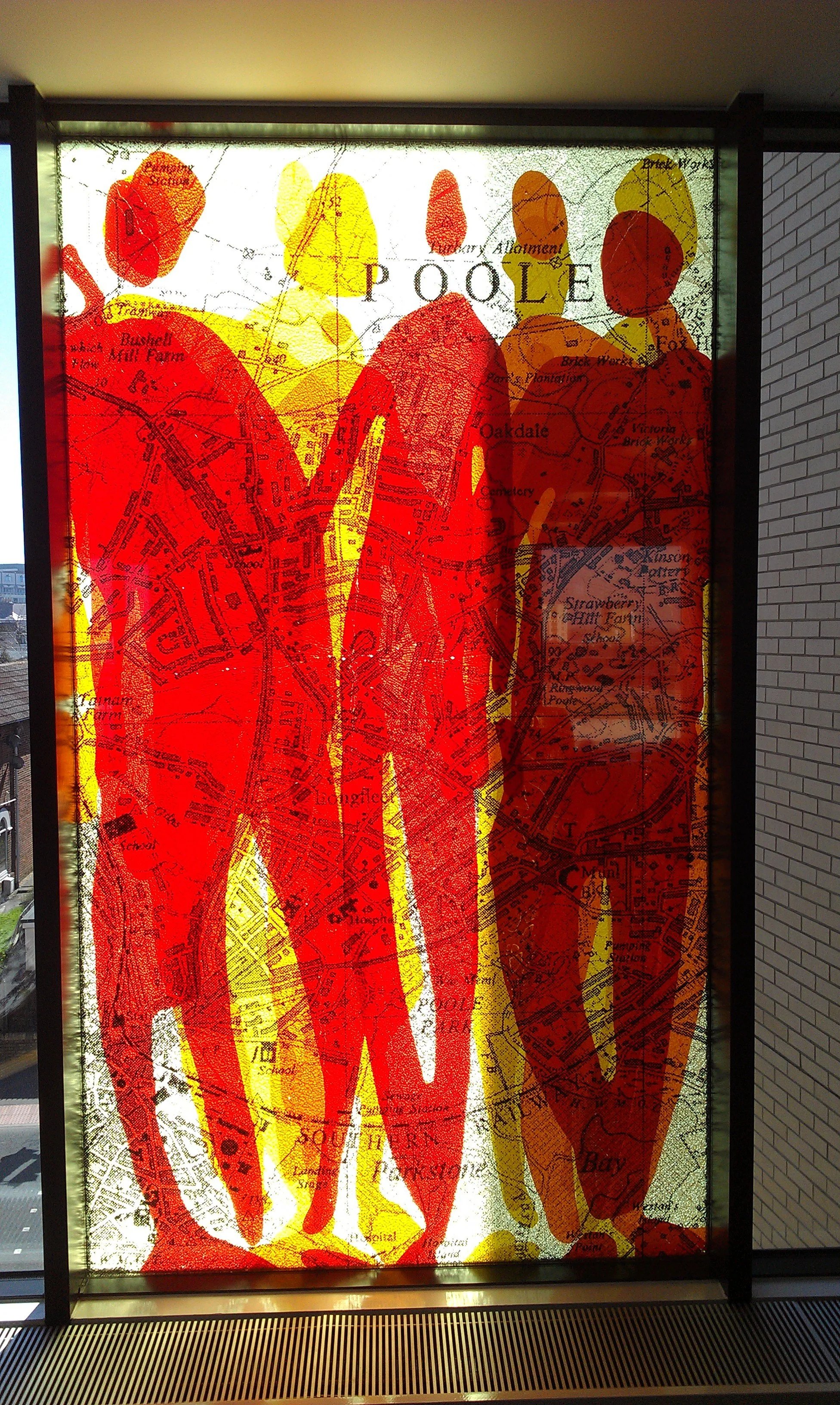 Poole Police Station coloured glass window