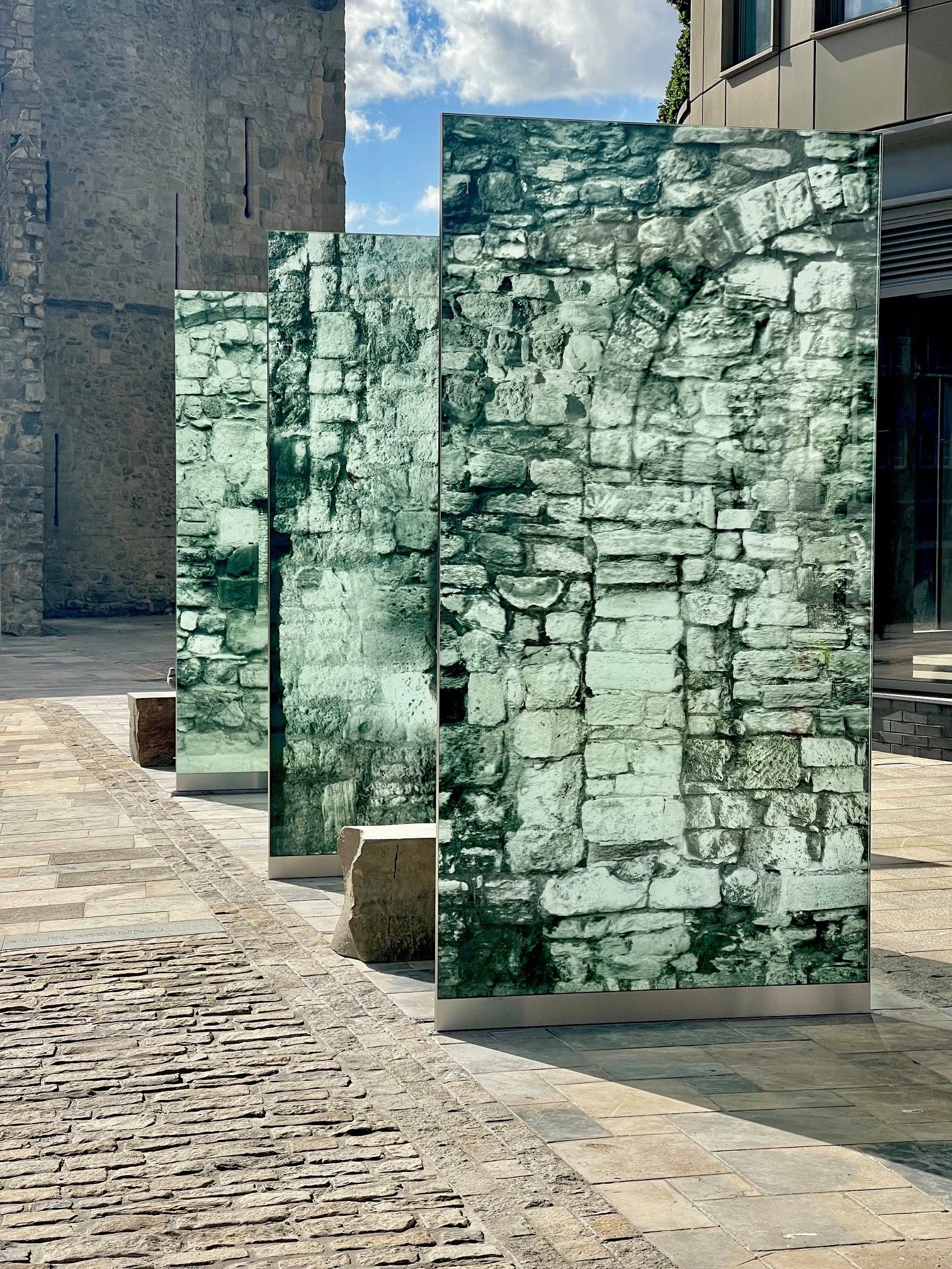 Screen printed medieval walls Bargate Southampton
