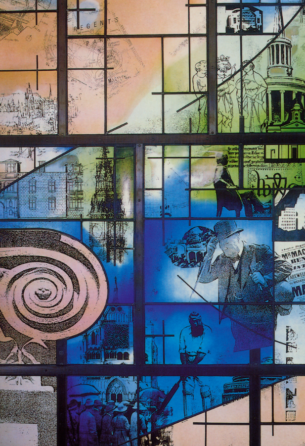 Westminster Archive Centre by Jane Campbell stained glass celebrating the areas history