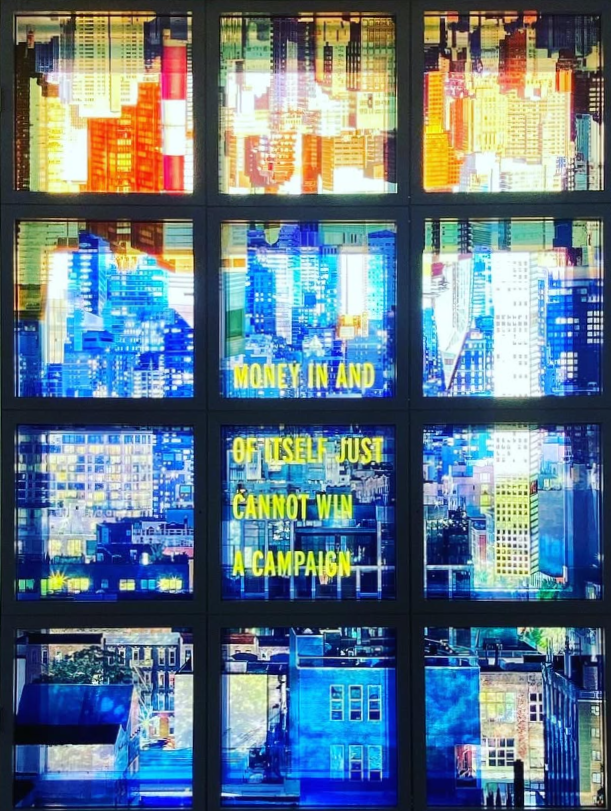 Screenprinted images in transparent enamels for a German building