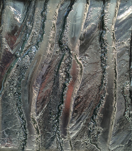 Silver chrome slump glass