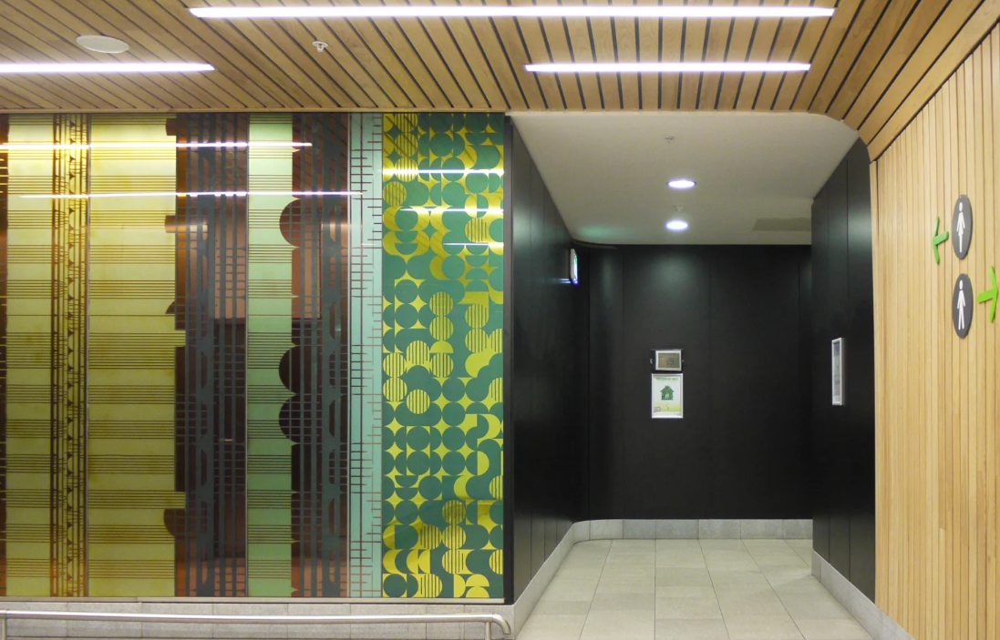 Sasha Ward for The Centre, Livingston printed glass wall