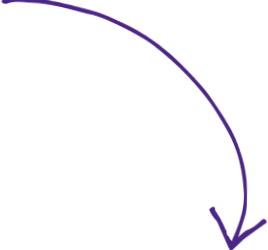 Close-up of a black surface with a white curved line and an arrow pointing downward.
