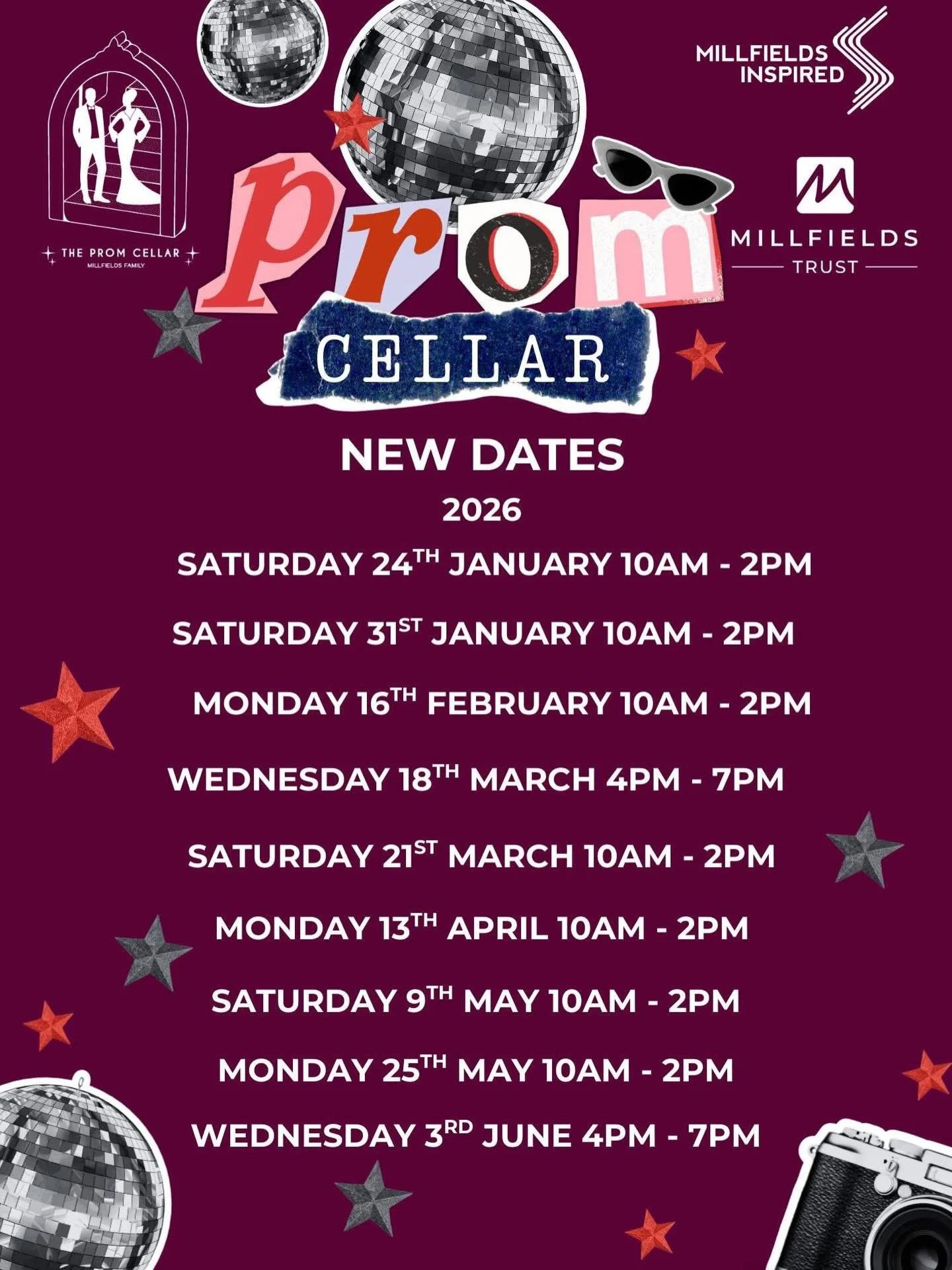 ✨ Prom Cellar is Returning in 2026  and Our New Dates Are Out! ✨

We&rsquo;re excited to announce that Prom Cellar will be opening again next year, and we&rsquo;ve just released our full list of dates for 2026! 🎉

Thanks to the amazing support from 