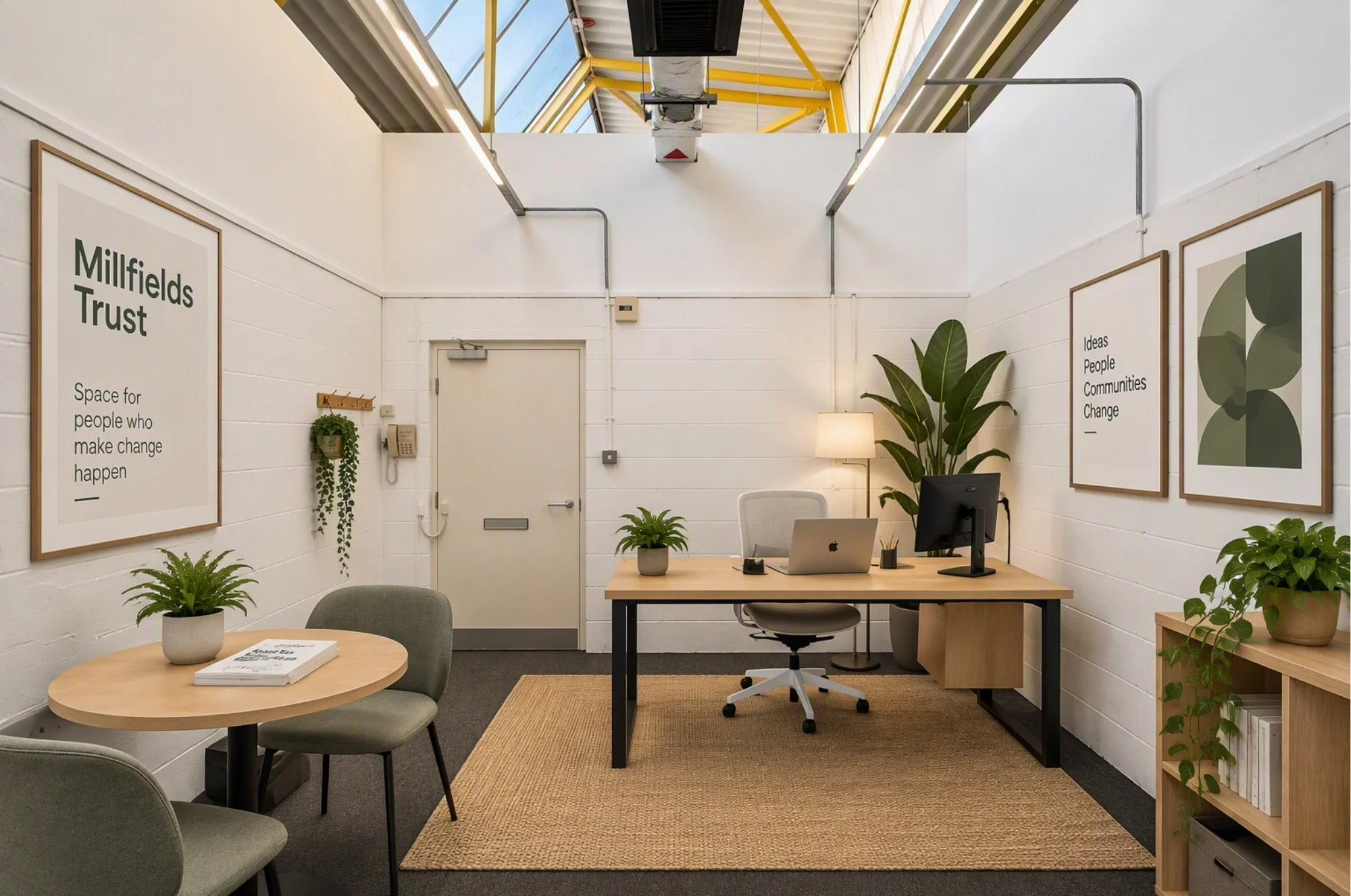 Okay... hear us out 👀

This isn't quite what Unit 23 looks like right now.

But it could be.

We&rsquo;ve digitally staged the space to help show its potential, from a comfortable working area to an informal spot for meetings and conversations.

The