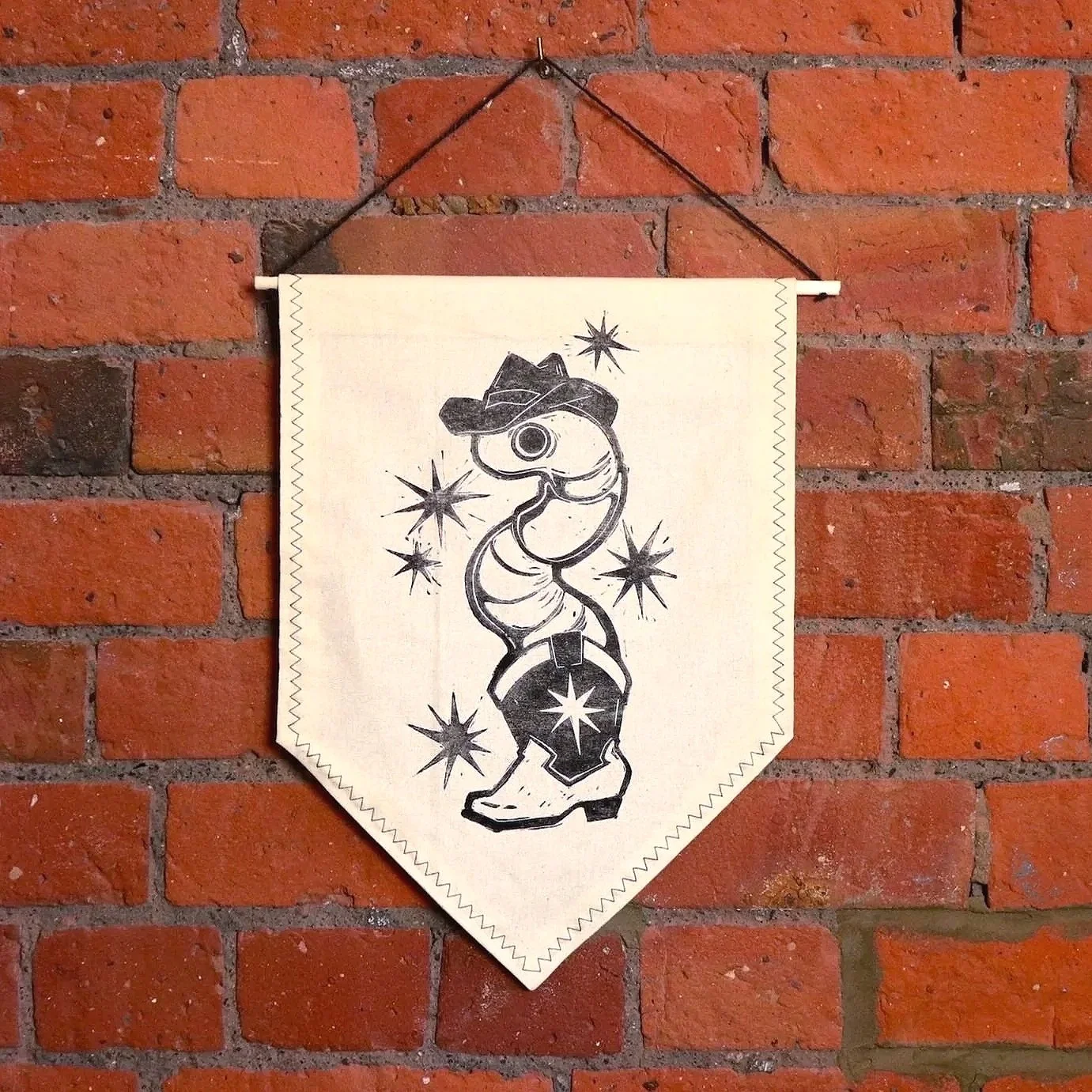 Cowboy Worm || Wall Hanging