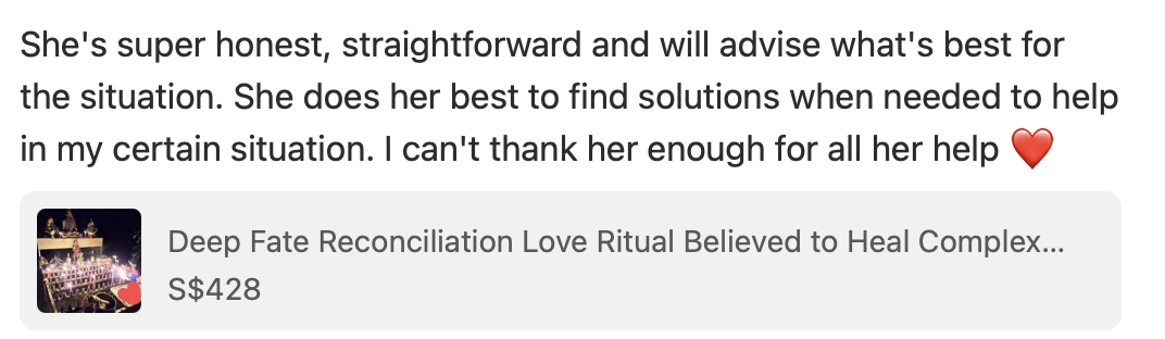 A screenshot of a text message praising someone's honesty, straightforwardness, and helpfulness, with a red heart emoji.