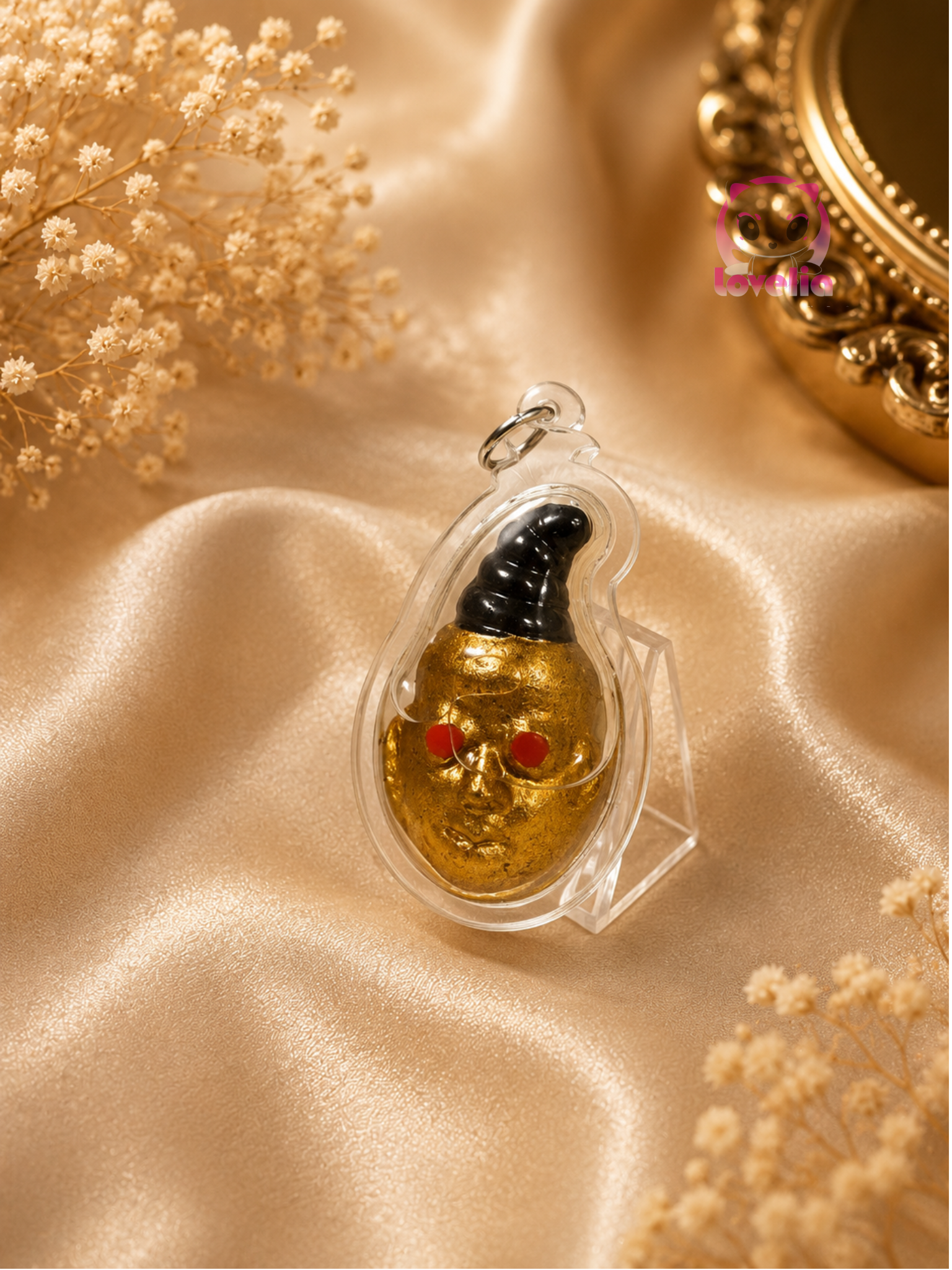 Golden Phra Ngan Oil Soaked Amulet