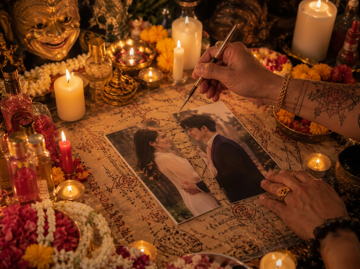 Cut Off Ritual with couple photo symbolising third party separation