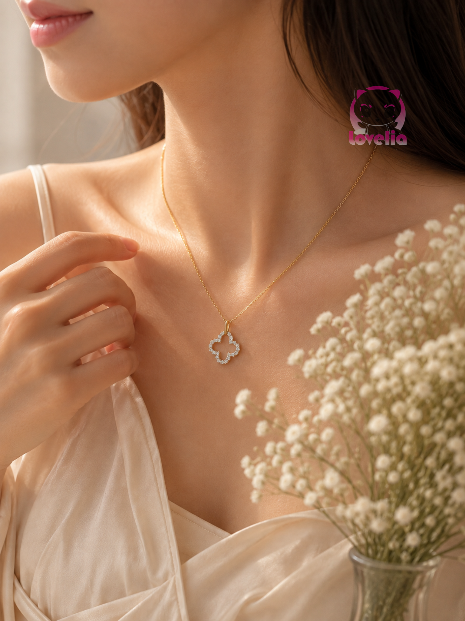Chanted Four Leaf Clover Blessing Necklace