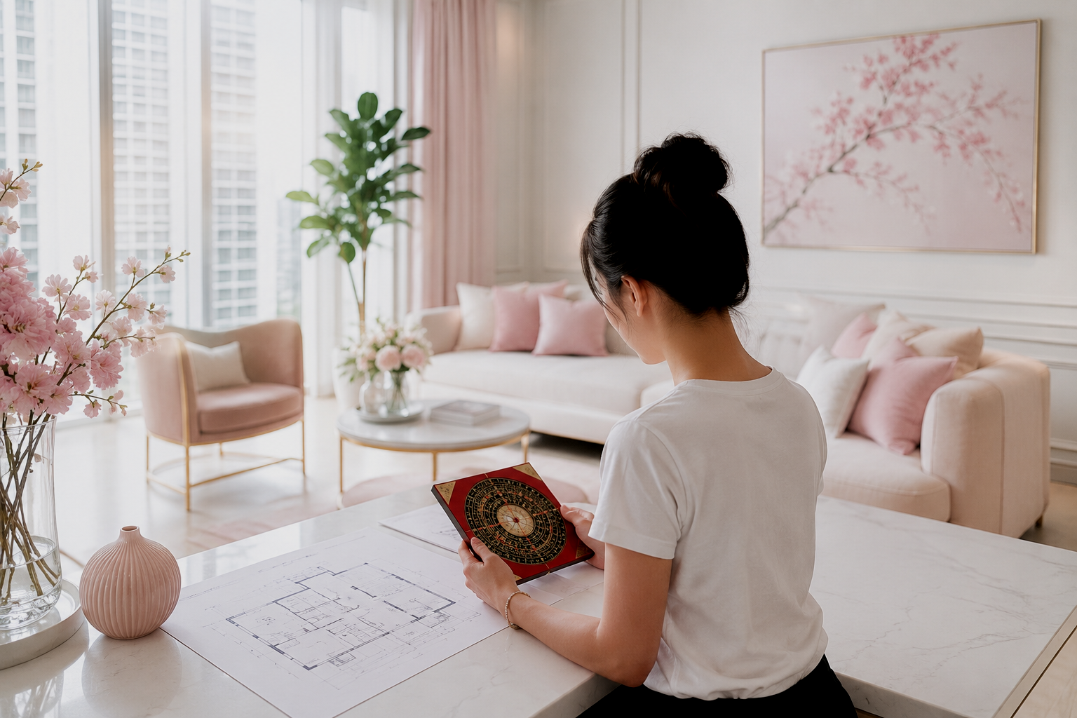Performing a remote Feng Shui home plan for a client remotely.