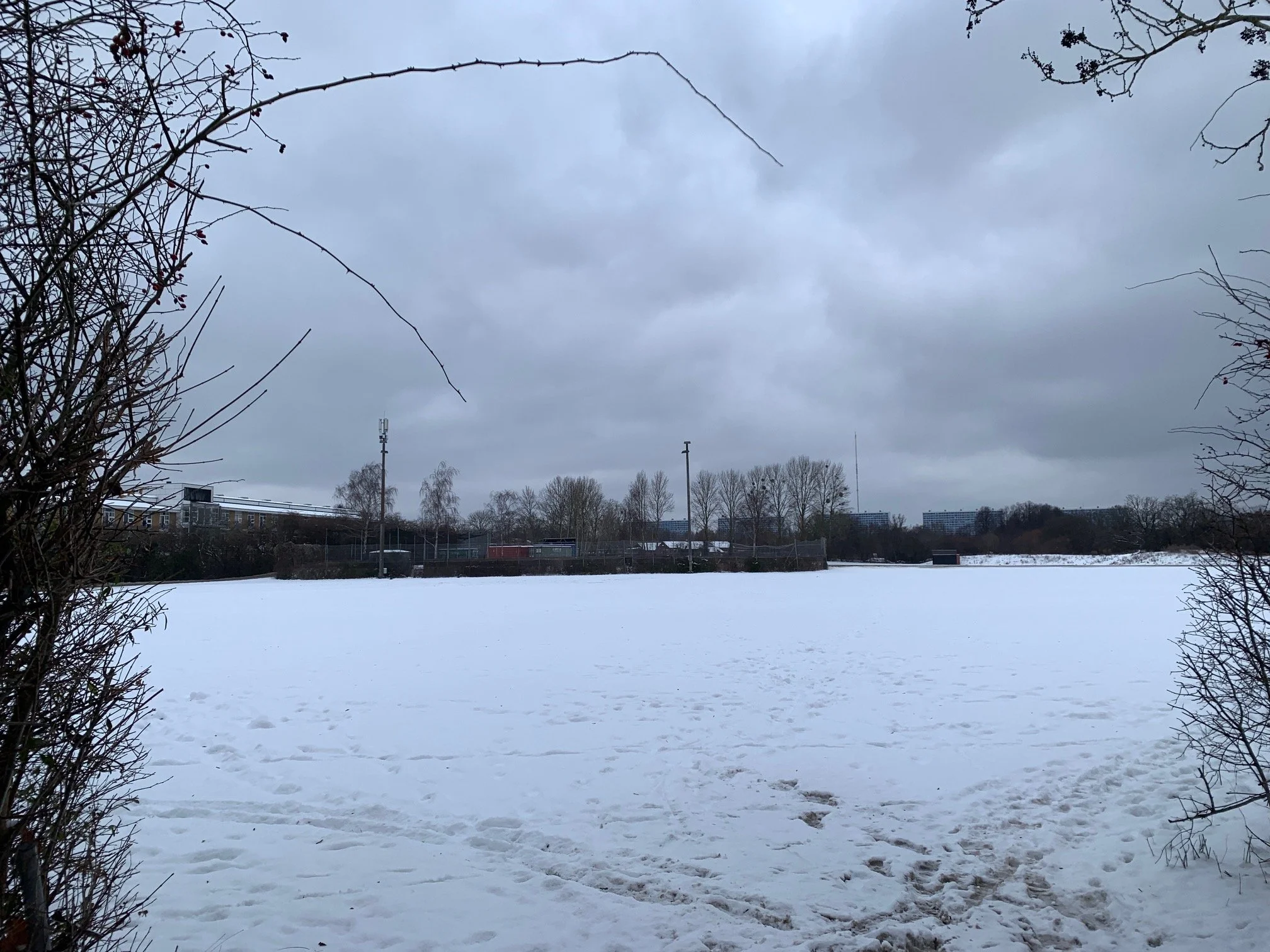 Big open space, competitions location, covered with snow