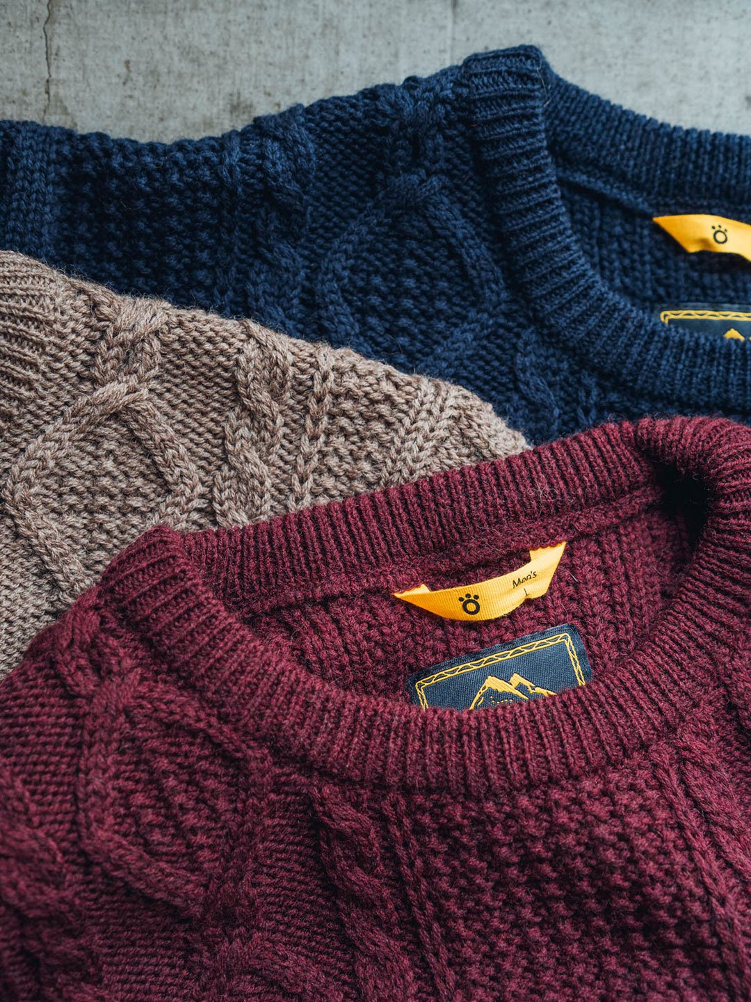Merino crew neck with neck labels.