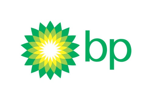 BP logo with a green and yellow floral design and the letters 'bp'