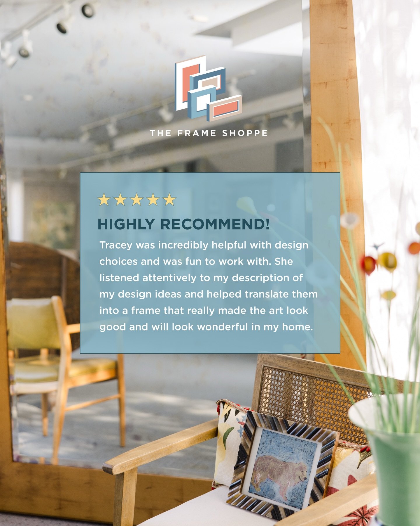 We&rsquo;re so grateful for words like these 🤍

&ldquo;Tracey was incredibly helpful with design choices and was fun to work with. She listened attentively to my description of my design ideas and helped translate them into a frame that really made 