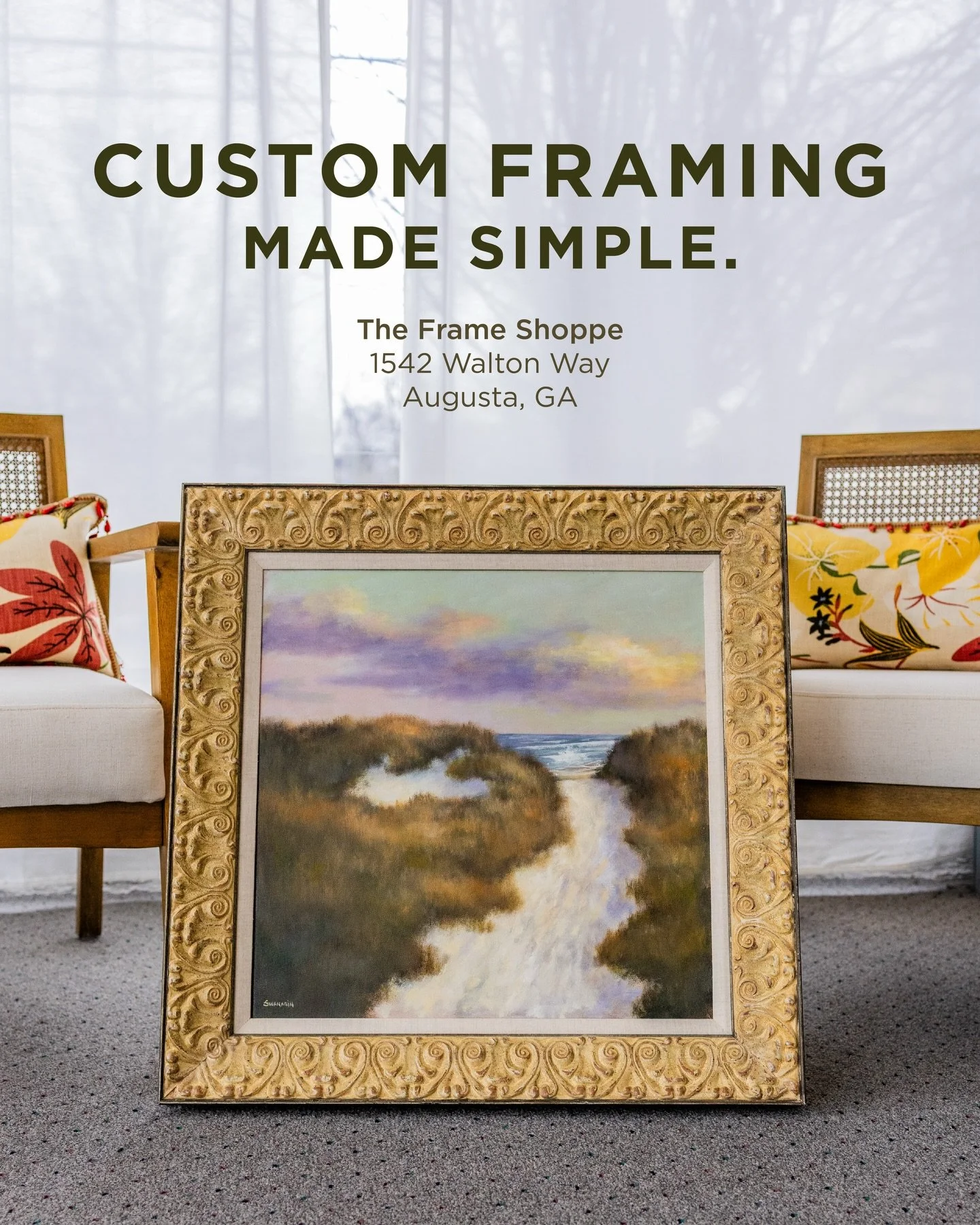 From idea to finished piece.

Whether you come in with a clear vision or no plan at all, we&rsquo;re here to guide you through the entire framing process. From frame and mat selection to the final details, our team helps bring your piece to life in a