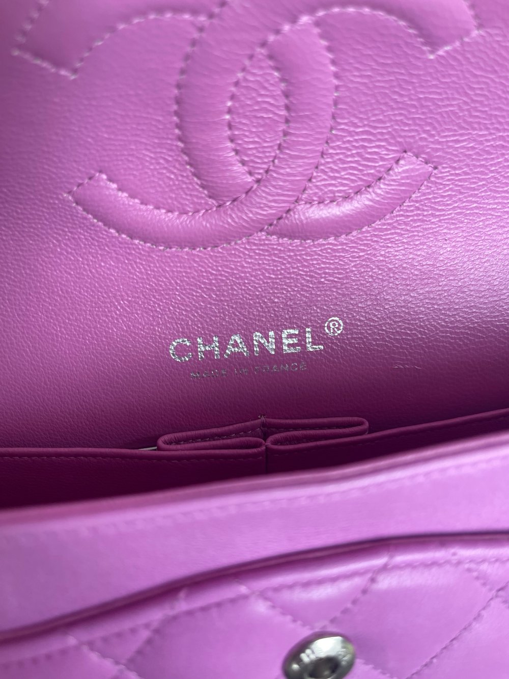 Chanel Jumbo Dark Purple Quilted Lambskin Classic Double Flap Bag