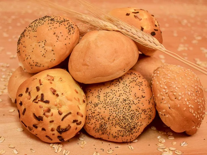 Assorted Dinner Rolls, Plain White, Onion, Poppy Seed, Wheat
