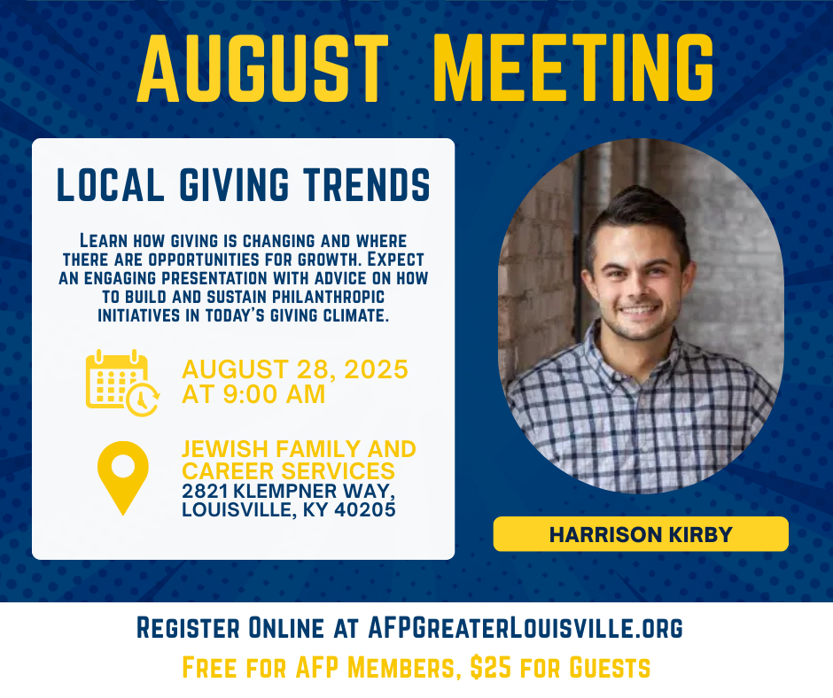 August Chapter Meeting: Local Giving Trends