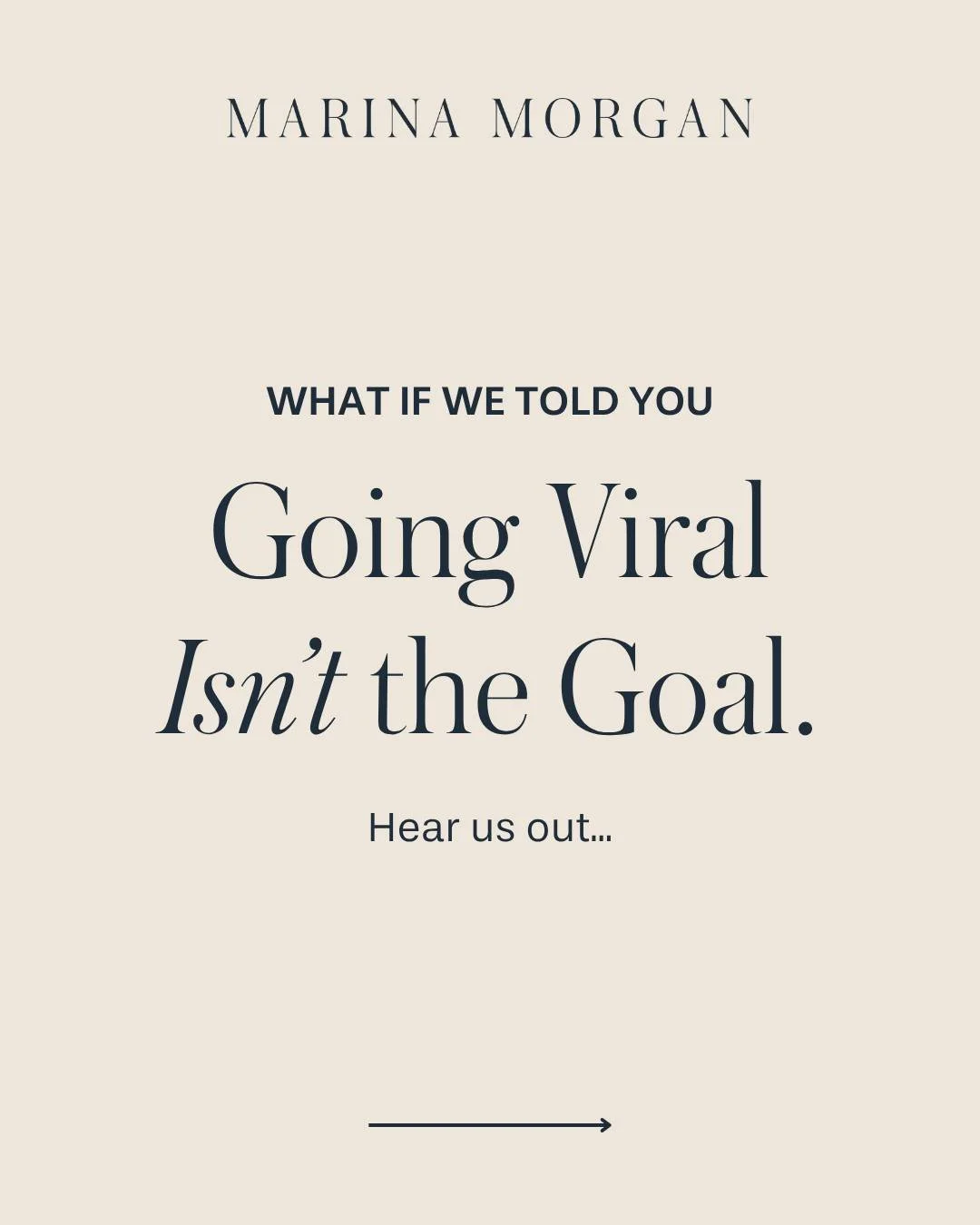 Yes, you read that right: Going viral ISN'T the goal. ❌📱

We know it sounds crazy, but it's true. Sure, going viral is nice, but long-term growth? Even better. 👏

When you go viral, you see a spike of views and engagement, but when it all dies down