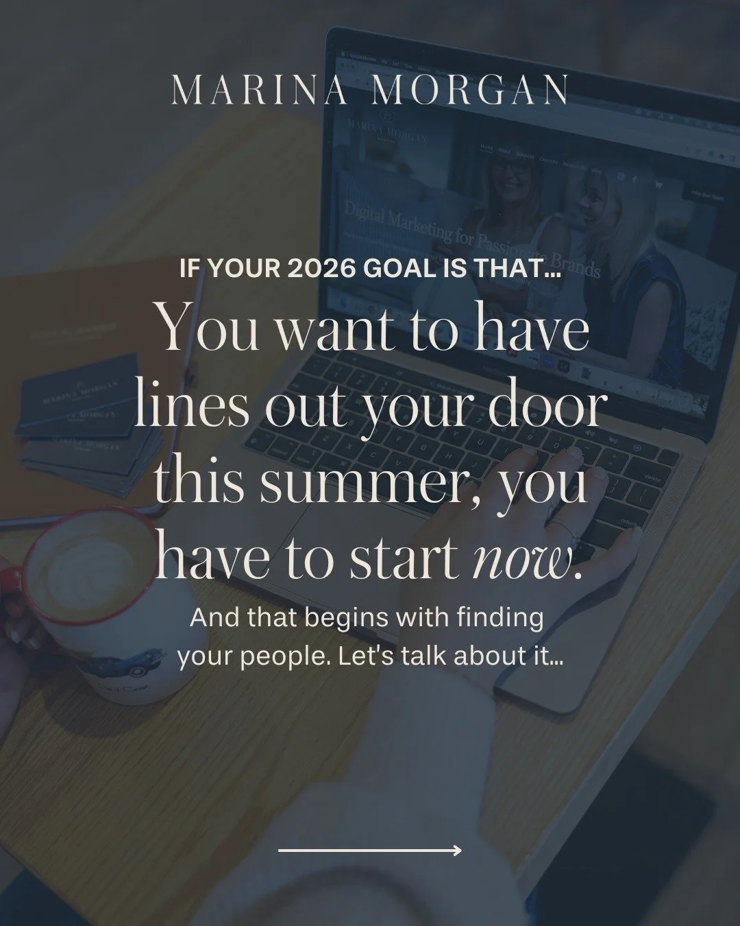 If your goal is to have lines out the door this year, you have to start NOW! 👏

Not tomorrow, not next month, NOW. The first step? Reaching your audience. If you want your audience to support you, they have to know you exist. This means creating a p