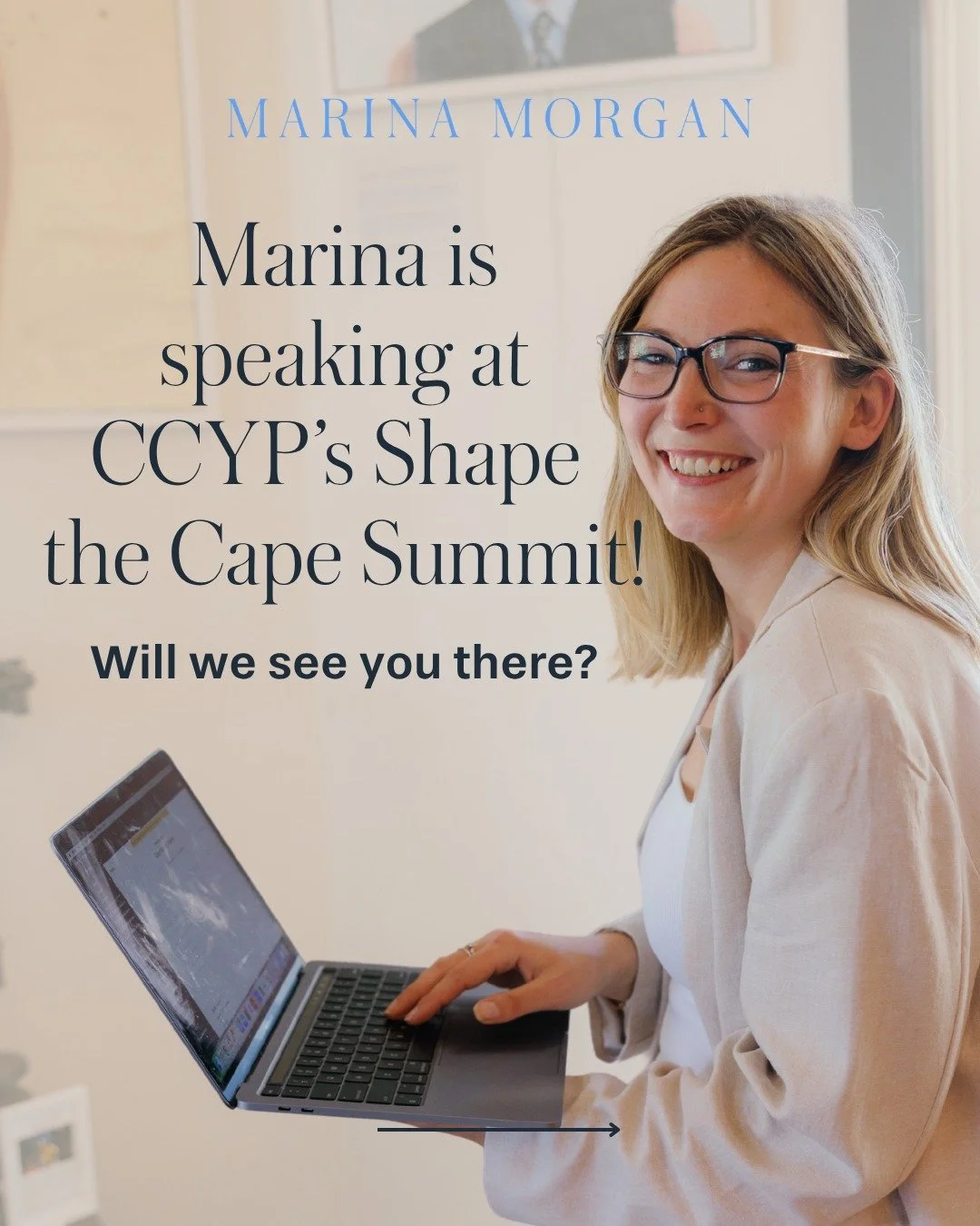 Our Founder &amp; CEO, Marina, will be taking the stage this Wednesday, April 8, at the @capecodyoungprofessionals Shape The Cape Summit. 🎉

The annual Shape the Cape Summit is a day you don't want to miss, with 70+ speakers, 28+ nonprofit and busin