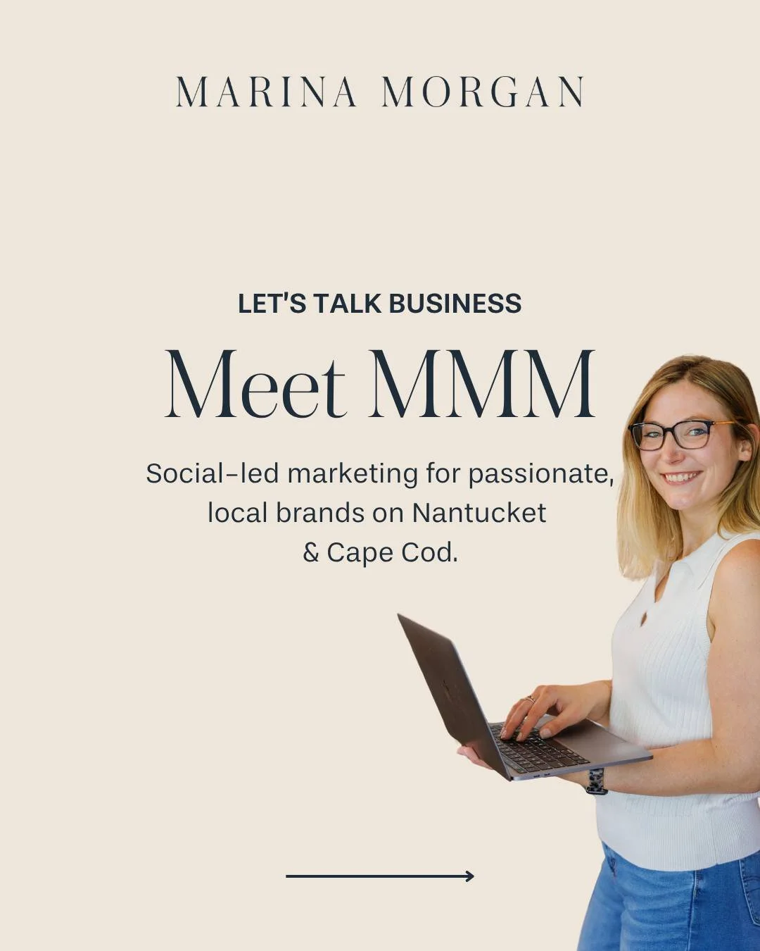 Hi, We're Marina Morgan Marketing! 👋

At MMM, we're not in the business of cookie-cutter marketing. We're in the business of partnering with you to help you reach your goals and grow your business. 🤝📈

No guesswork. No fluff. Just custom social-le