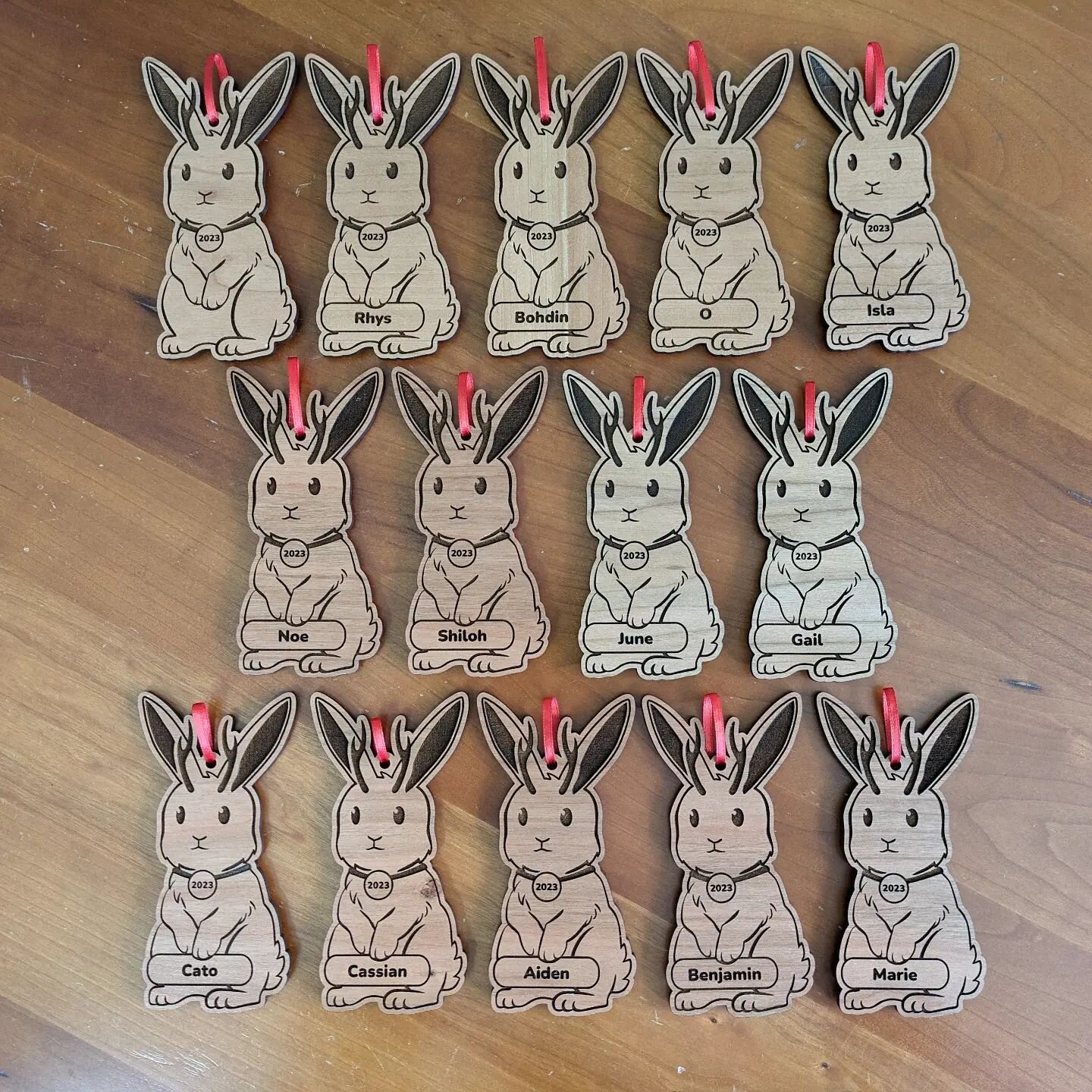 I designed and laser cut a jackalope ornament for a bunch of kiddos this holiday.