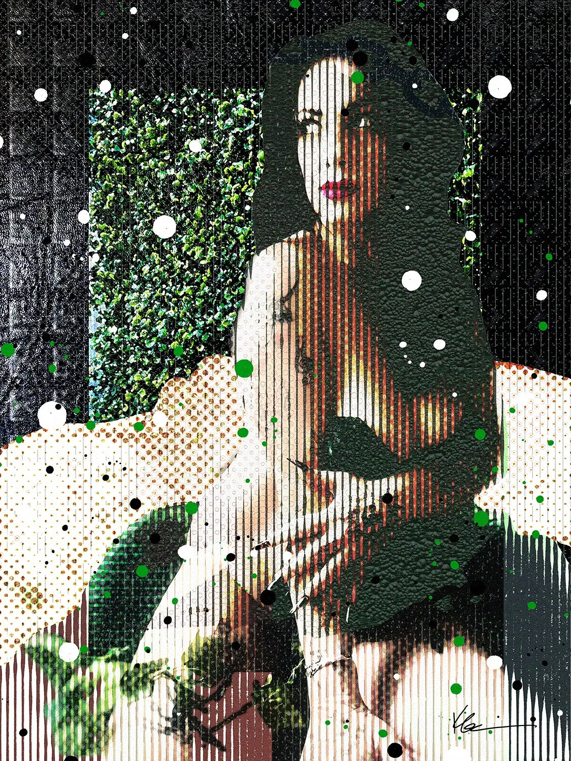  Sandra with Ivy  2025  Digital mixed media, original photography