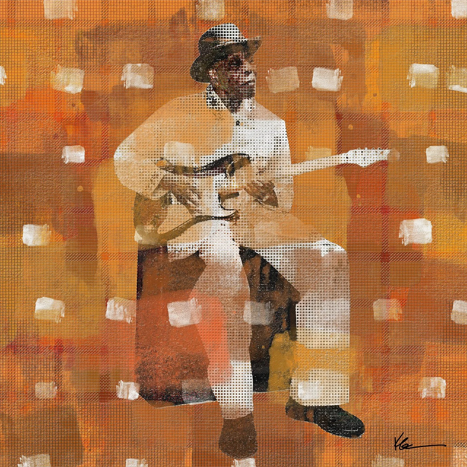  James Baldwin  2025  Digital Mixed Media; original photo by LYNDON FRENCH   | Also in Series: Music 