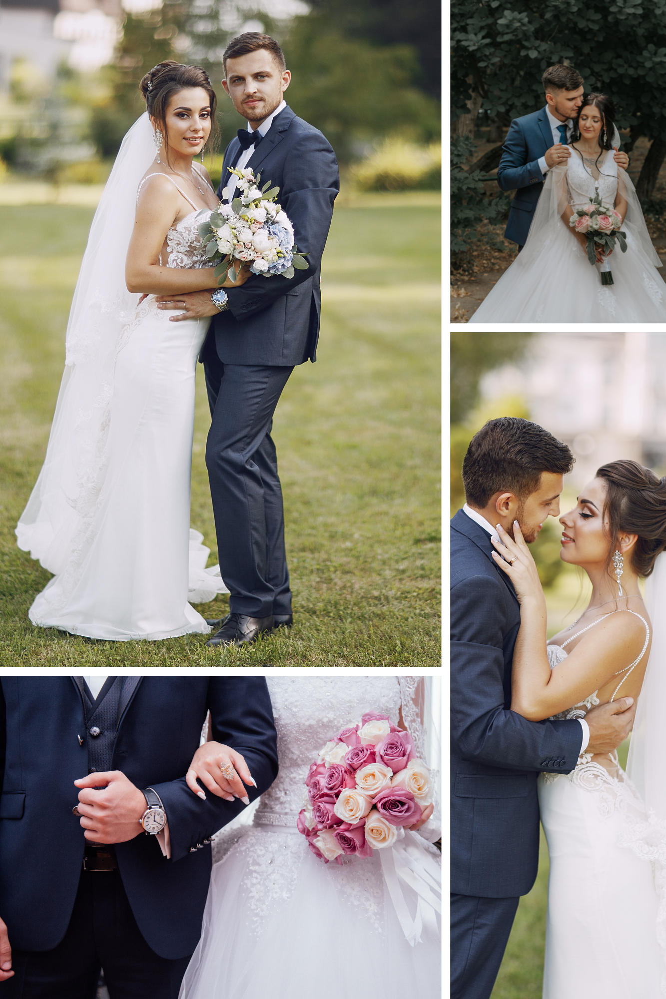 Blue Simple Happy Wedding Photo Collage.png