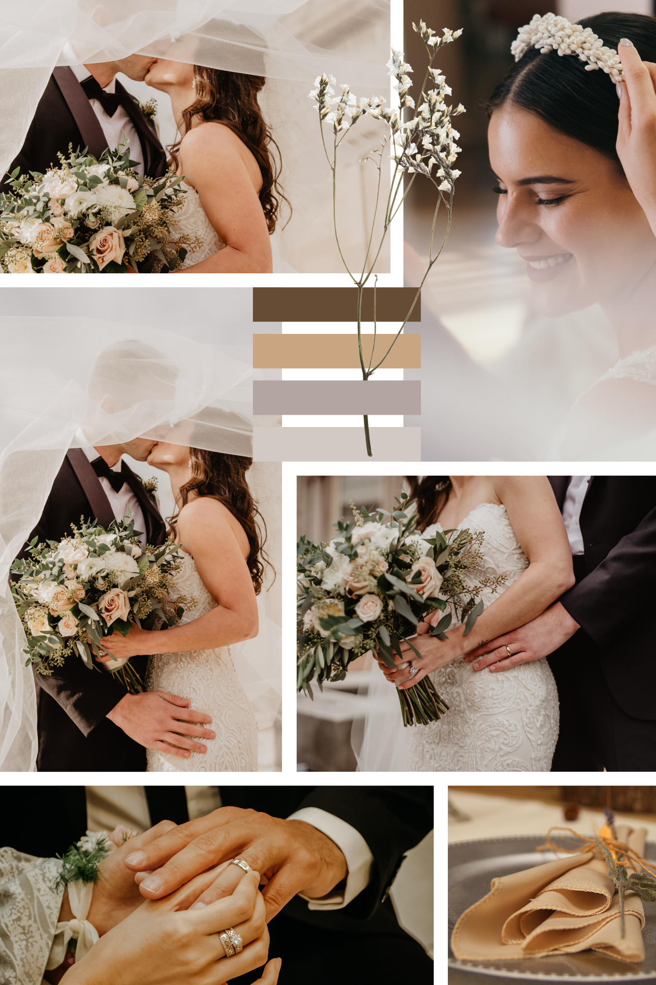 Beige Modern Wedding Elegant Print Photo Collage .png