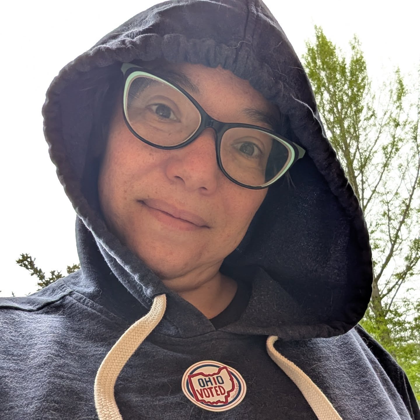 It's raining, but I voted.
