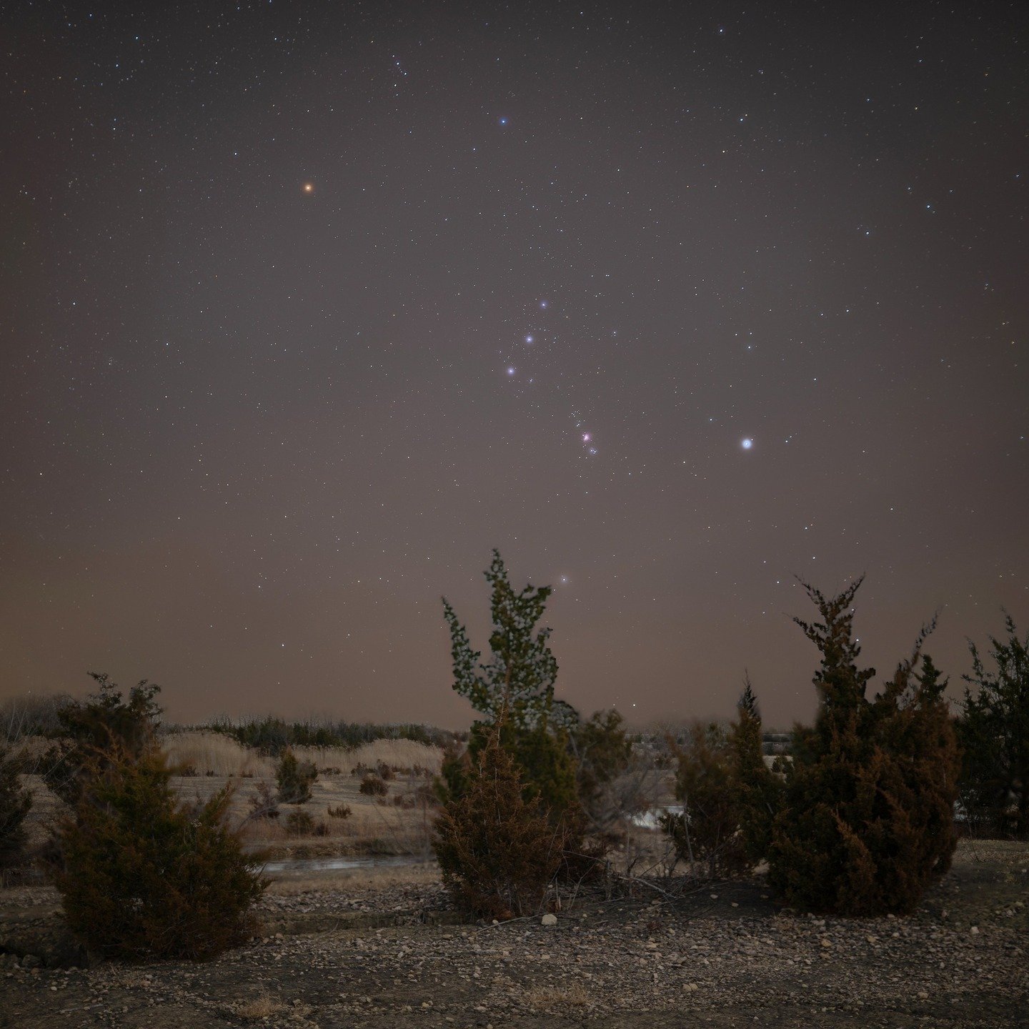 The little adventure to create this Orion at Oakes Quarry image was full of stresses, and calm moments of a clear mind. From equipment breaking right in front of my eyes- in the dark, to just looking at stars and breathing, it had it all. 
I really e