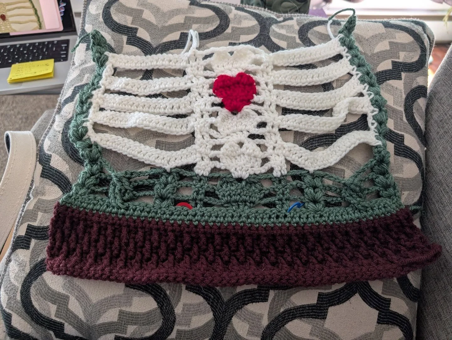 We are getting somewhere! #crochet #anatomyvest