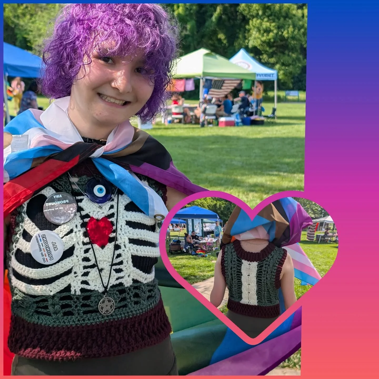 The Anatomy Vest fits! Pattern by @grannyflocrochet
