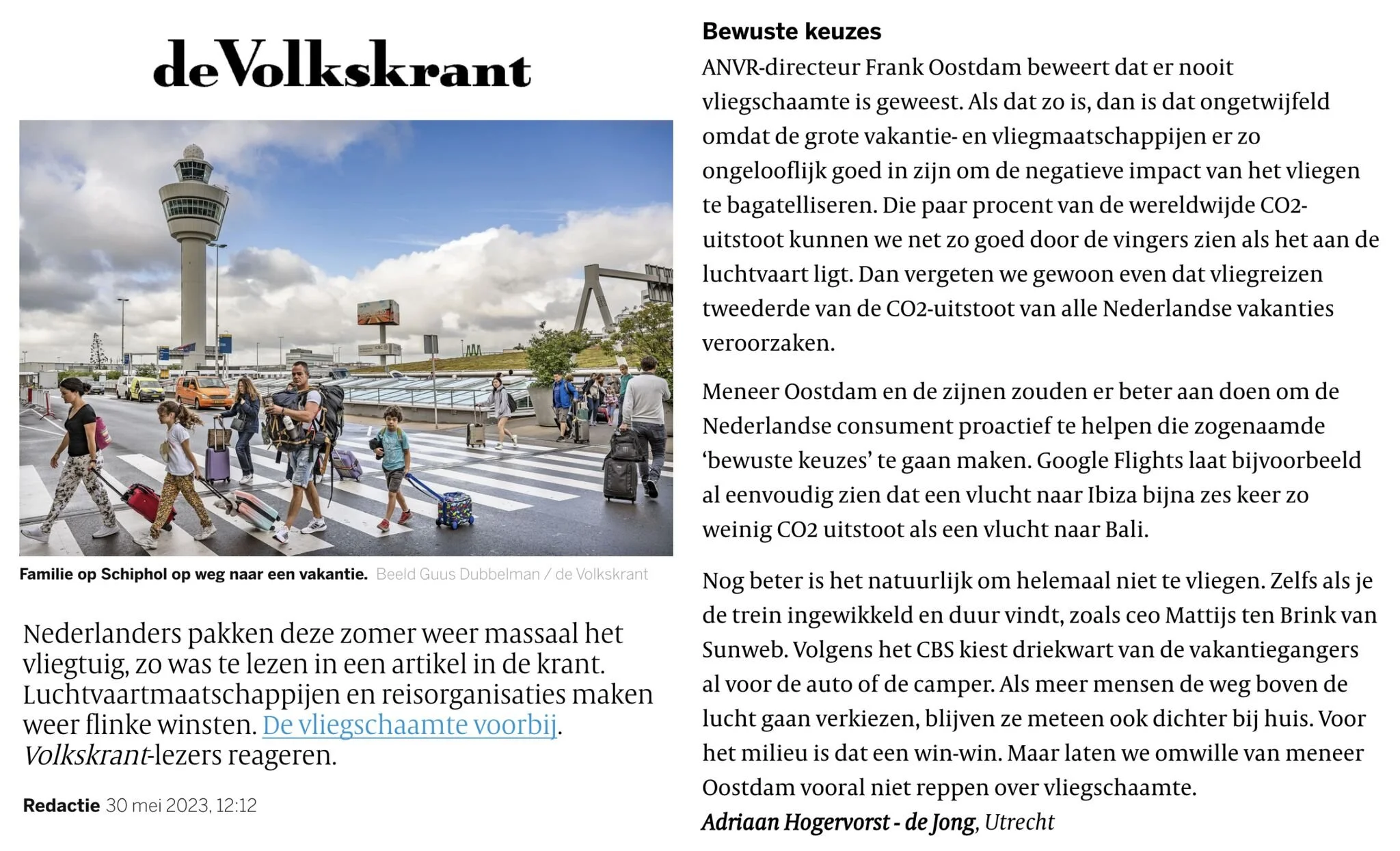 Opinion pieces about sustainable travel