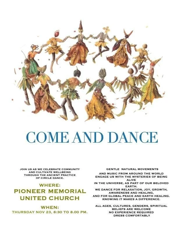 Circle Dance at 6:30 pm- 8:00 pm