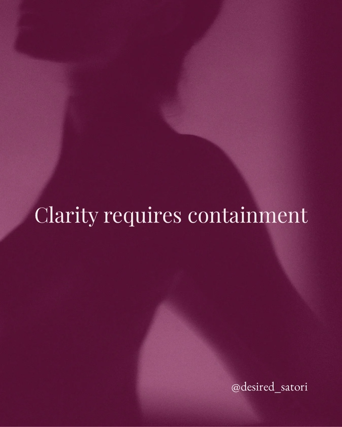 Once you shed light on the shadow, you cannot unknow it.
This is why energy work alone is not enough. Without conscious awareness, the loops return — and you feed them again.
This is where containment enters. The feminine current is wild, cyc