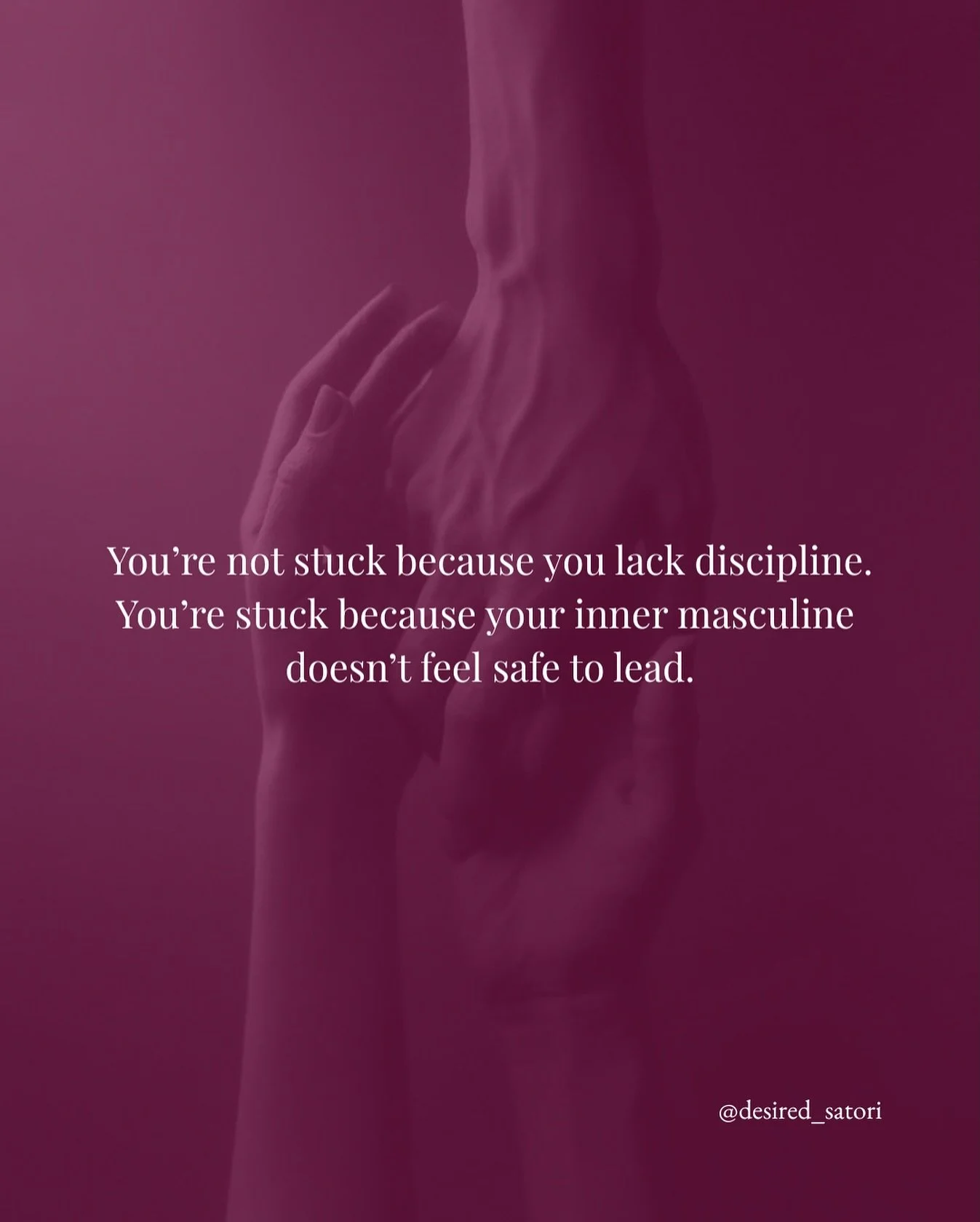 Most women think their feminine is the one &ldquo;failing them&rdquo;.

But love&hellip; it&rsquo;s your inner masculine who has been abandoned the longest. 

You softened before you were ever held.
You surrendered before you were ever supported.
You