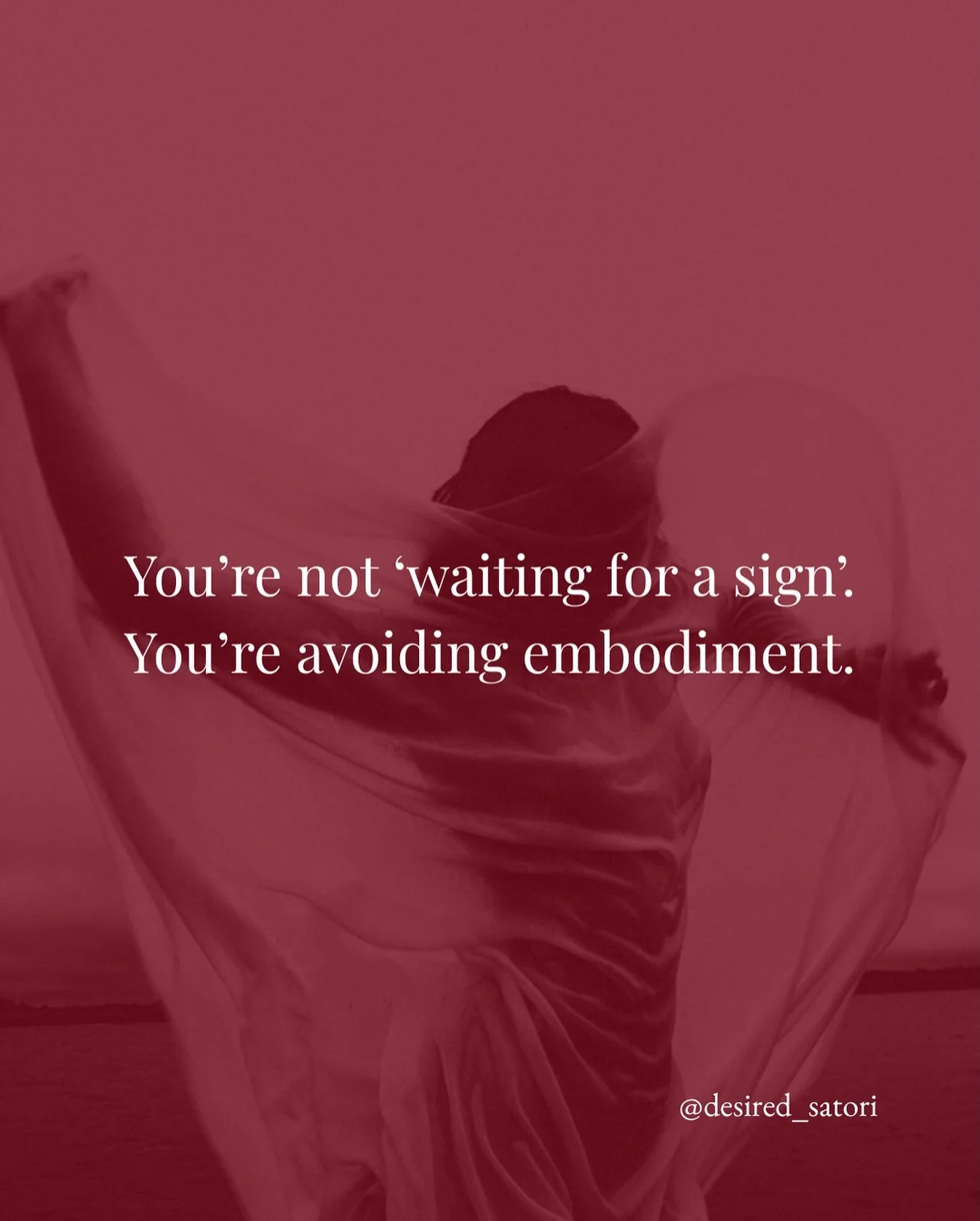 There is an epidemic in the spiritual world:
Women mistaking avoidance for alignment&hellip; and bypass for &ldquo;divine timing&rdquo;.

Let me be blunt, love;

You are not confused, not unclear, NOT waiting.

You are disembodied.

Your womb has bee