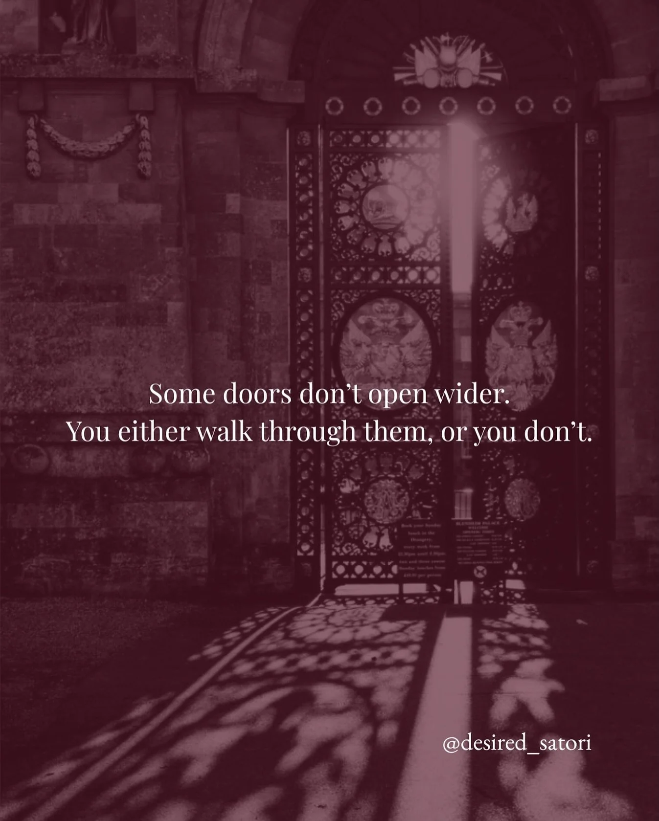There is a moment when clarity stops asking for confirmation.

When you realise you&rsquo;re not waiting for a sign, you&rsquo;re deciding whether you&rsquo;re willing to meet yourself on the other side of a choice.

Tomorrow gate one opens.

Not to 