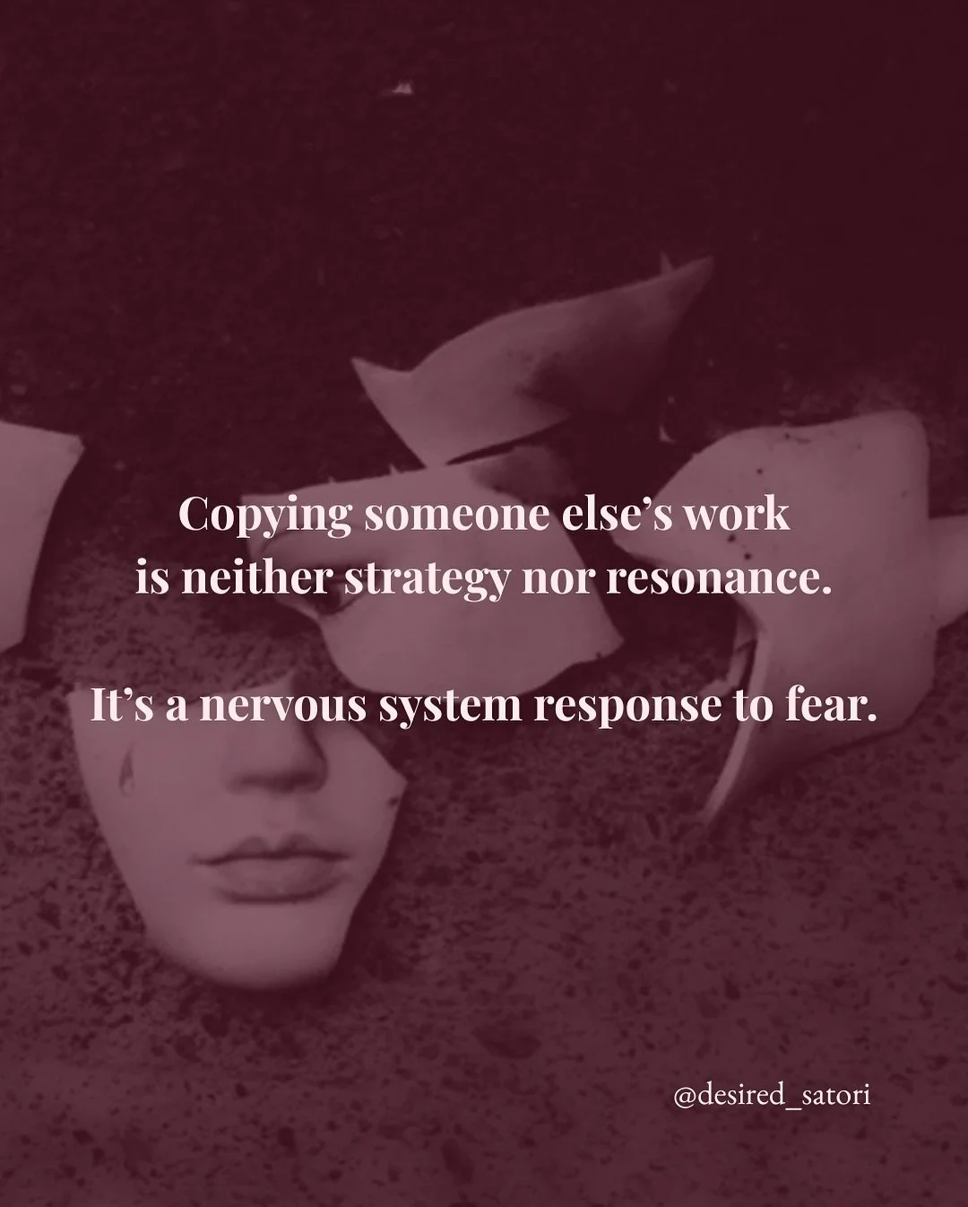 I want to name something that rarely gets spoken about clearly in spiritual spaces.

When someone copies another woman&rsquo;s work..
Her language, her offer name, her energetic positioning..
It&rsquo;s almost never because she&rsquo;s malicious.

It