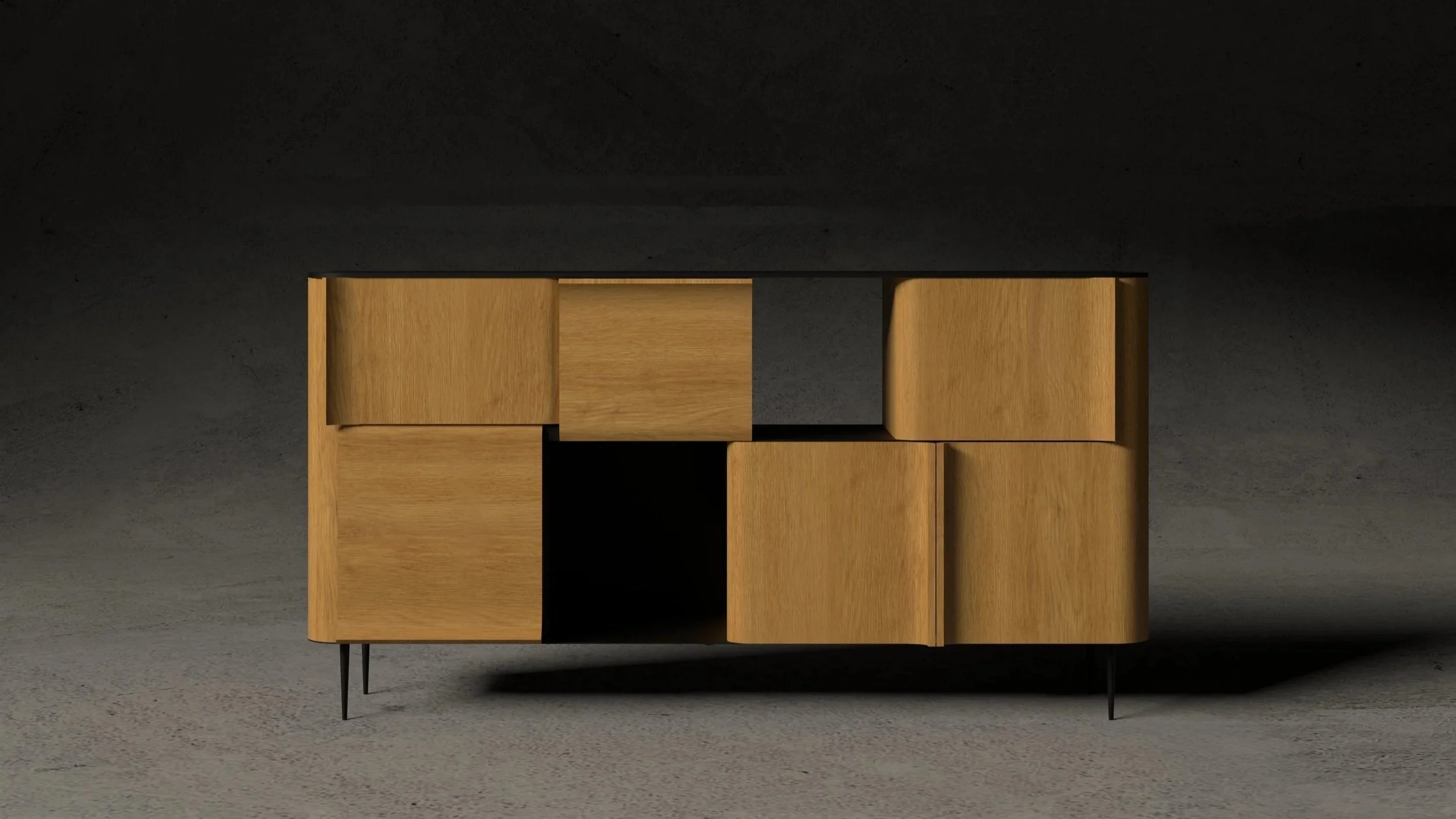 Curl Sideboard 2x4 - Oak