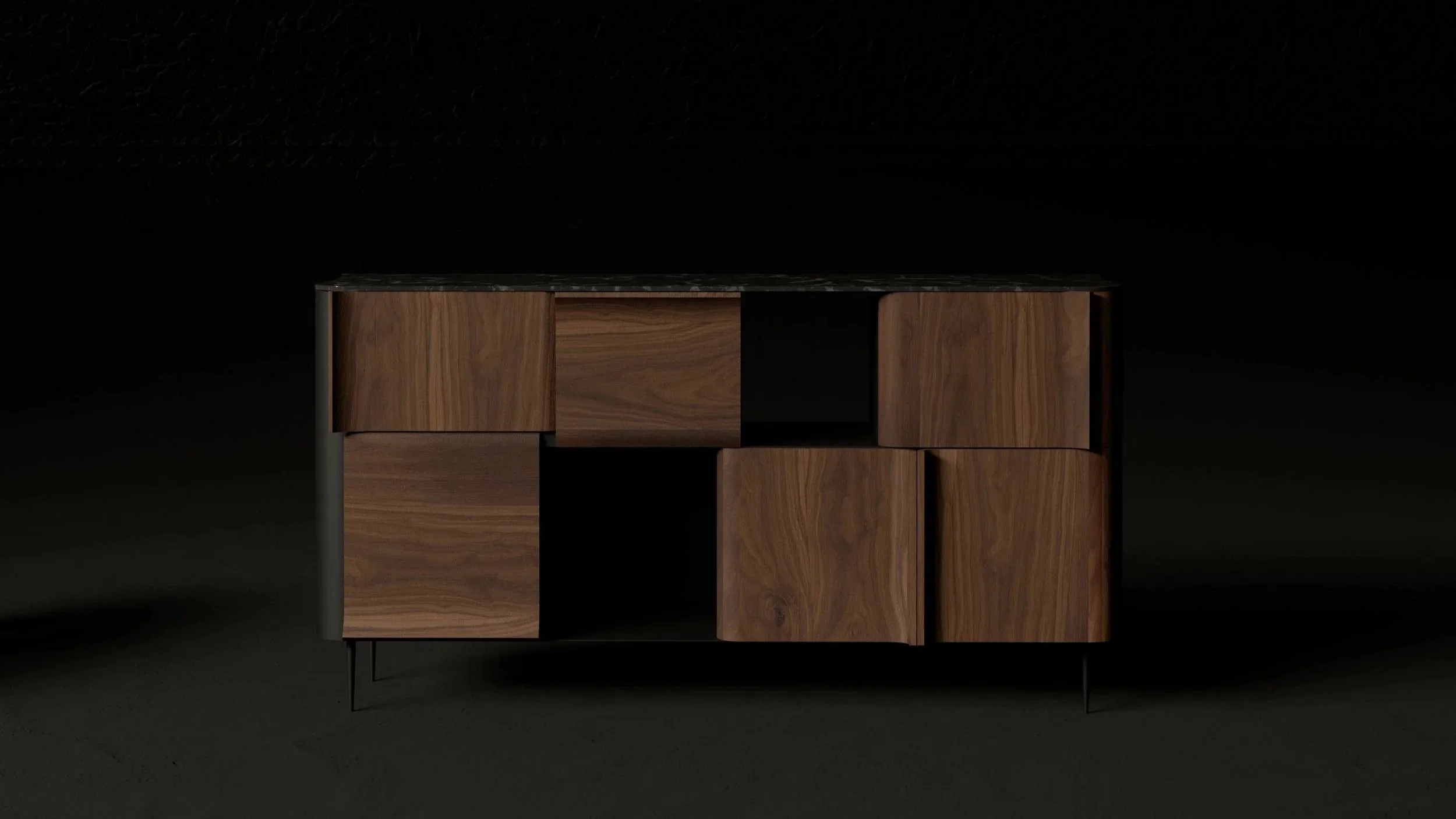 Curl Sideboard 2x4 - Walnut