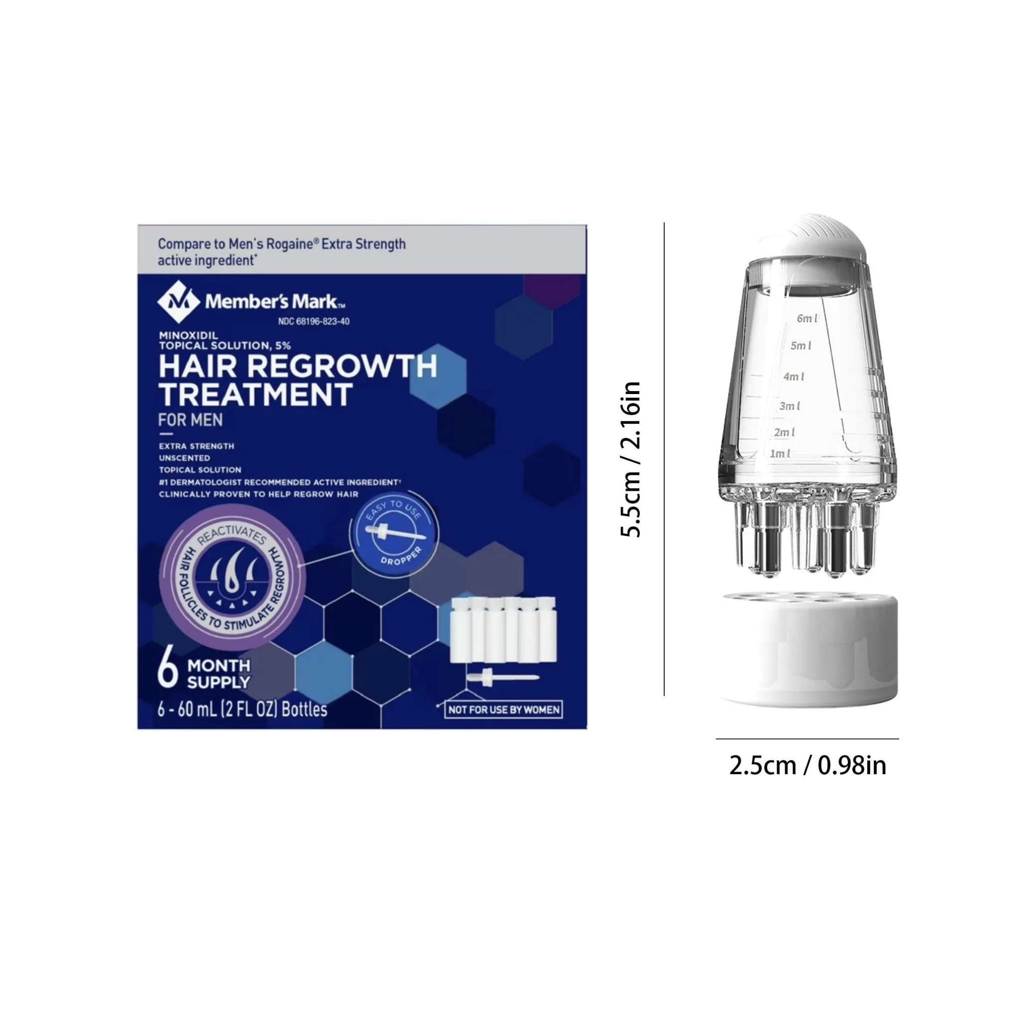 MEMBERS MARK 5% MINOXIDIL SOLUTION - 6 MONTH SUPPLY WITH SCALP LIQUID APPLICATOR