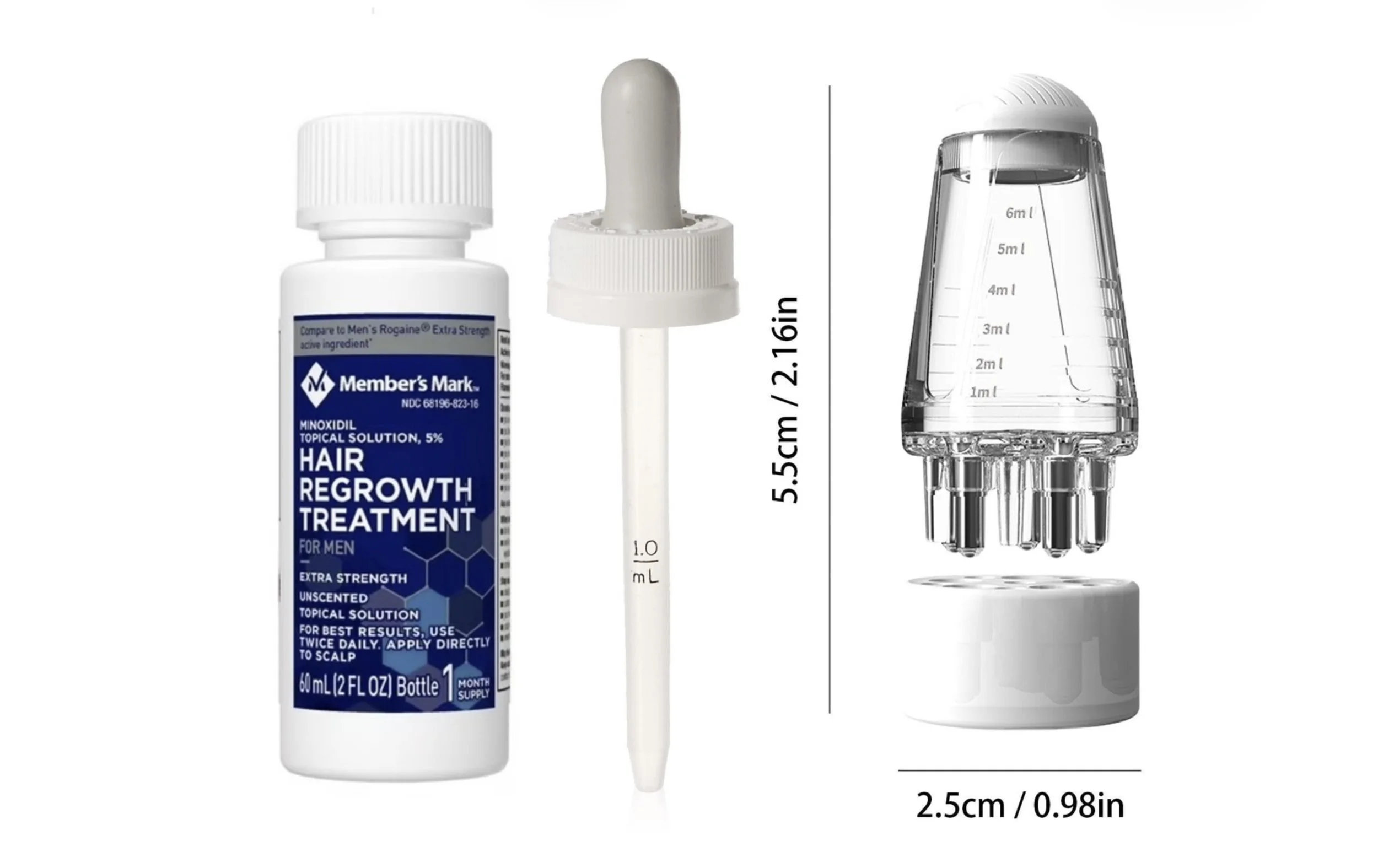 MEMBERS MARK 5% MINOXIDIL SOLUTION - 1 MONTH SUPPLY WITH SCALP APPLICATOR