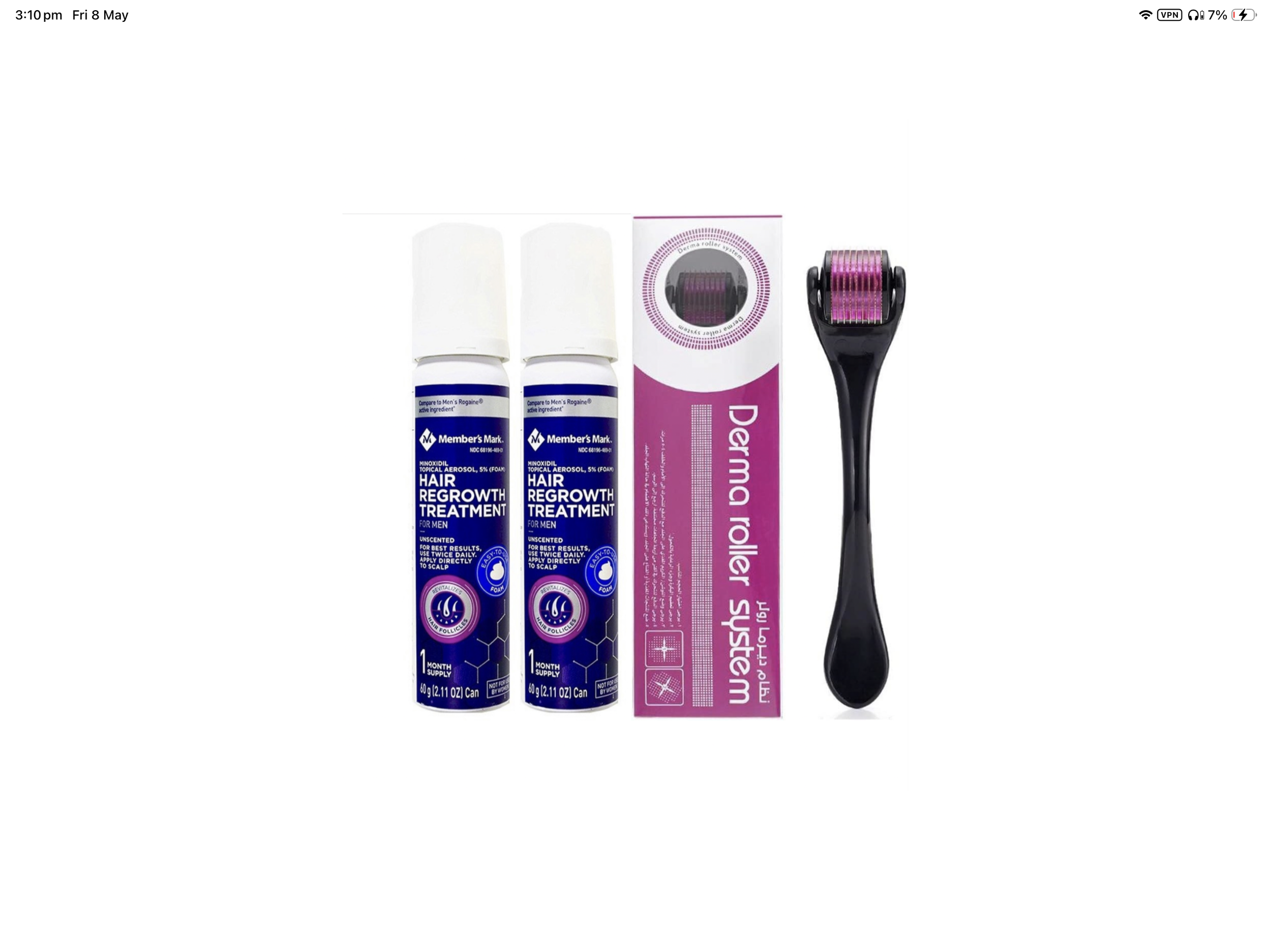 MEMBERS MARK 5% MINOXIDIL FOAM - 2 MONTH SUPPLY WITH DERMA ROLLER