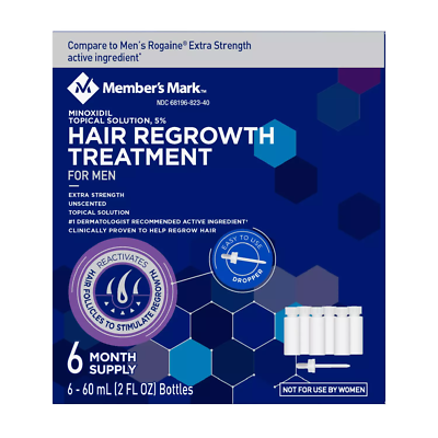 MEMBERS MARK 5% MINOXIDIL SOLUTION - 6 MONTH SUPPLY