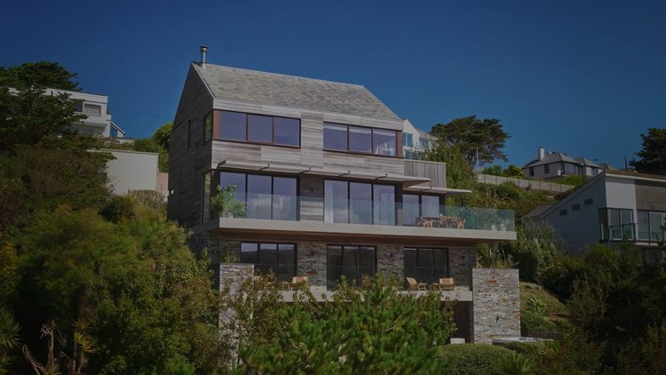 Cornwall house filmed from the air by property DOP Tim Boydell